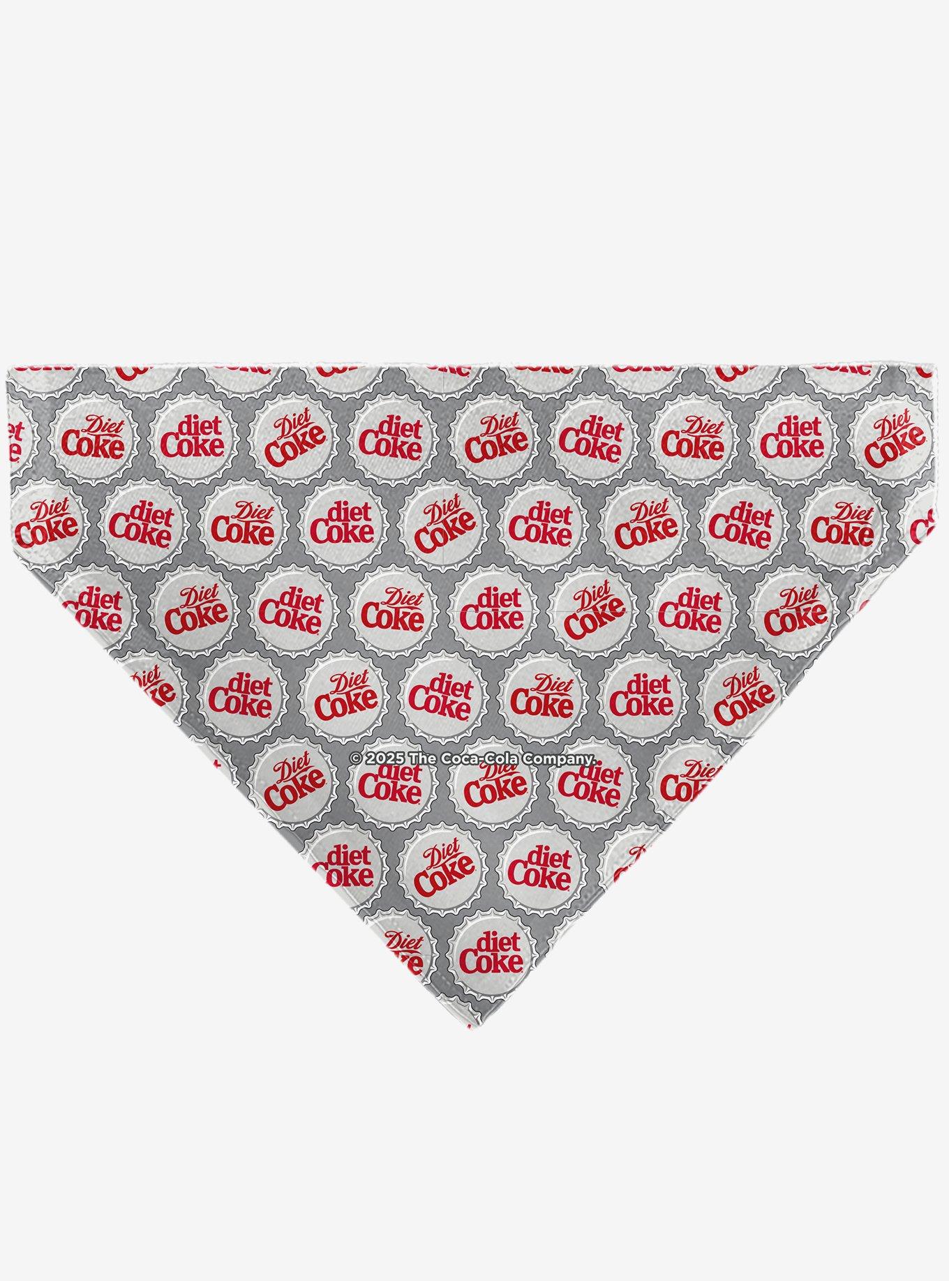 The Coca-Cola Company Diet Coke Bottle Caps Scattered Grays Slip On Collar Pet Bandana - Bandana Only, , hi-res
