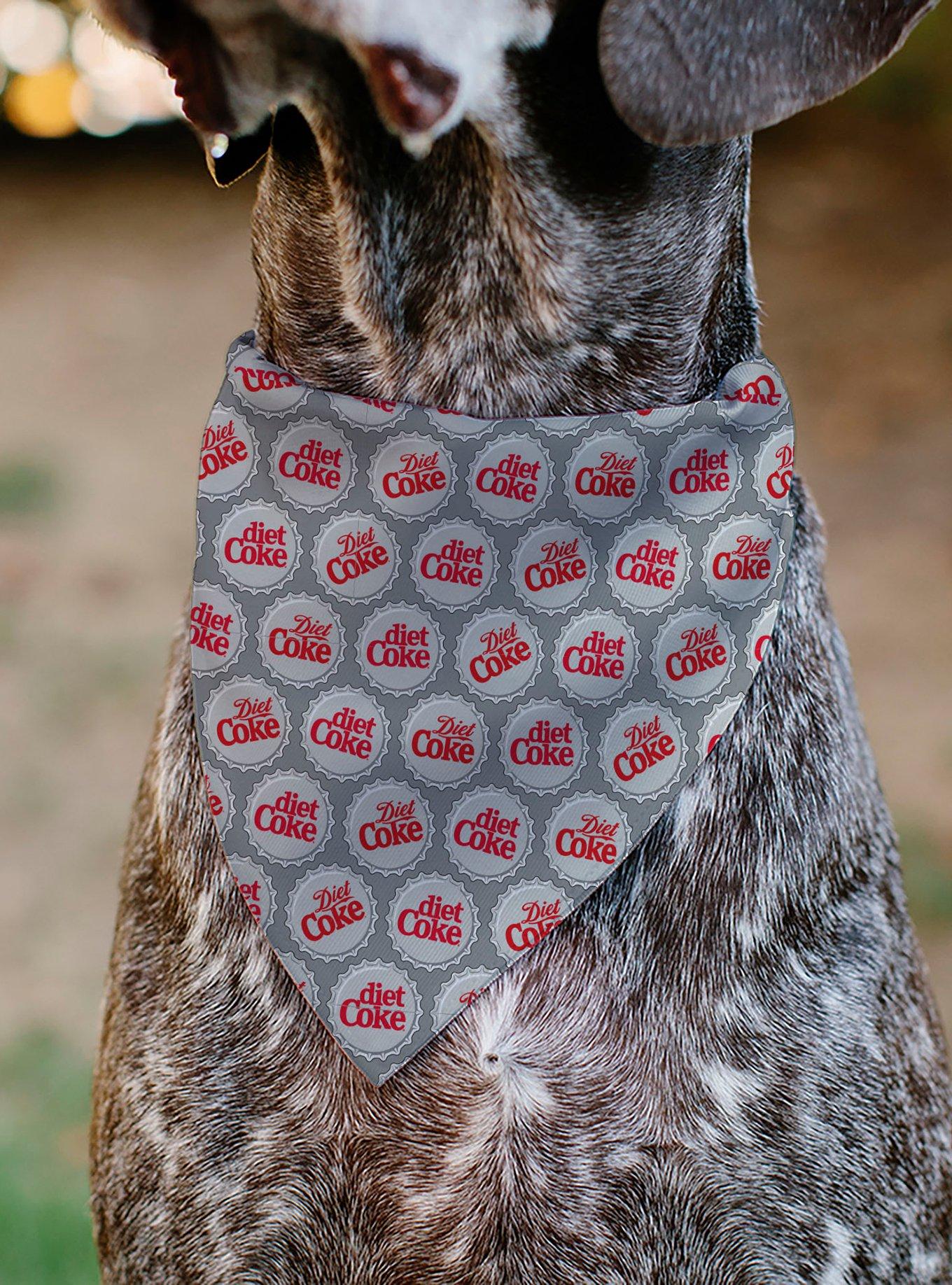 The Coca-Cola Company Diet Coke Bottle Caps Scattered Grays Slip On Collar Pet Bandana - Bandana Only, , alternate