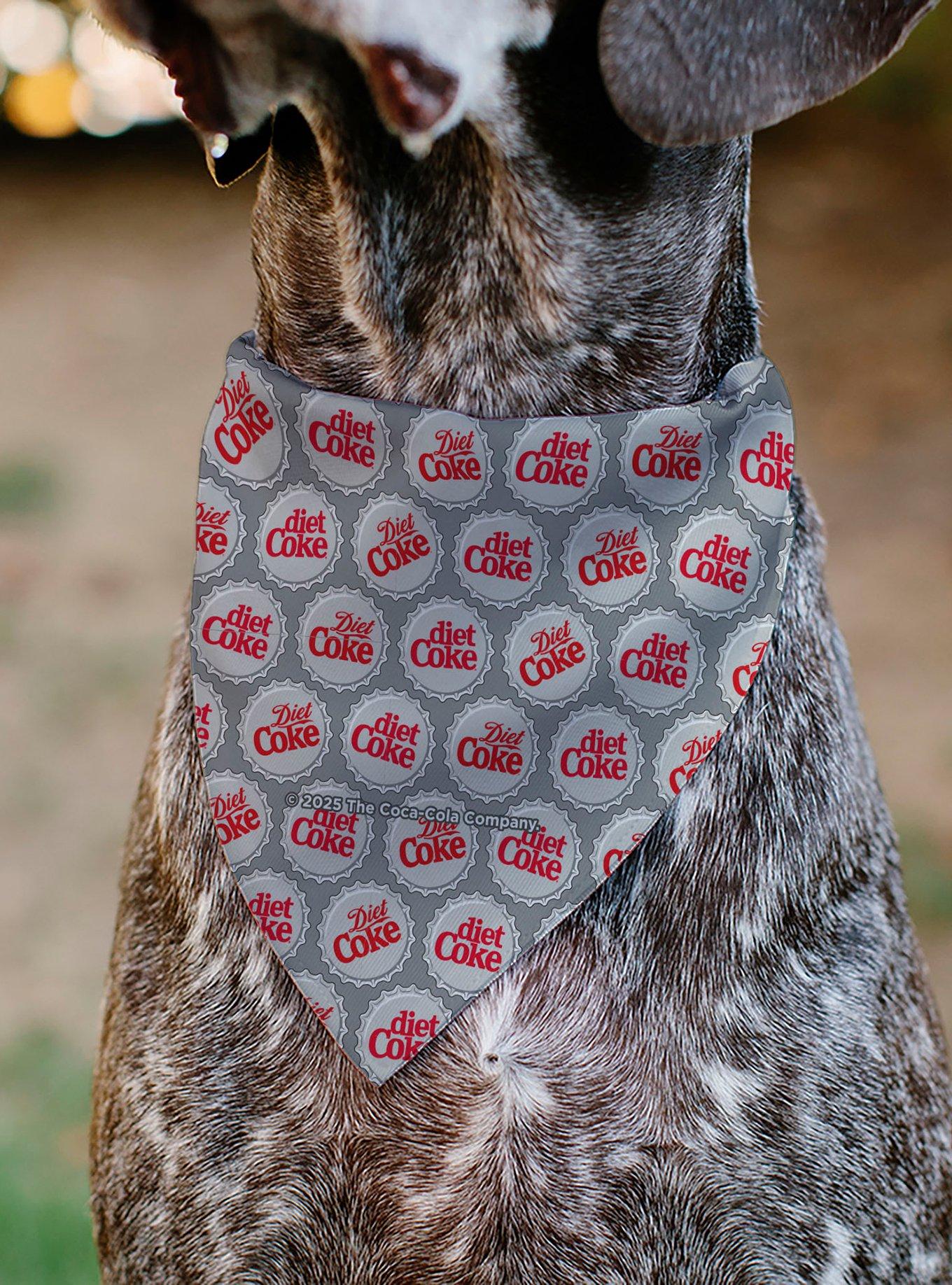The Coca-Cola Company Diet Coke Bottle Caps Scattered Grays Slip On Collar Pet Bandana - Bandana Only, , alternate
