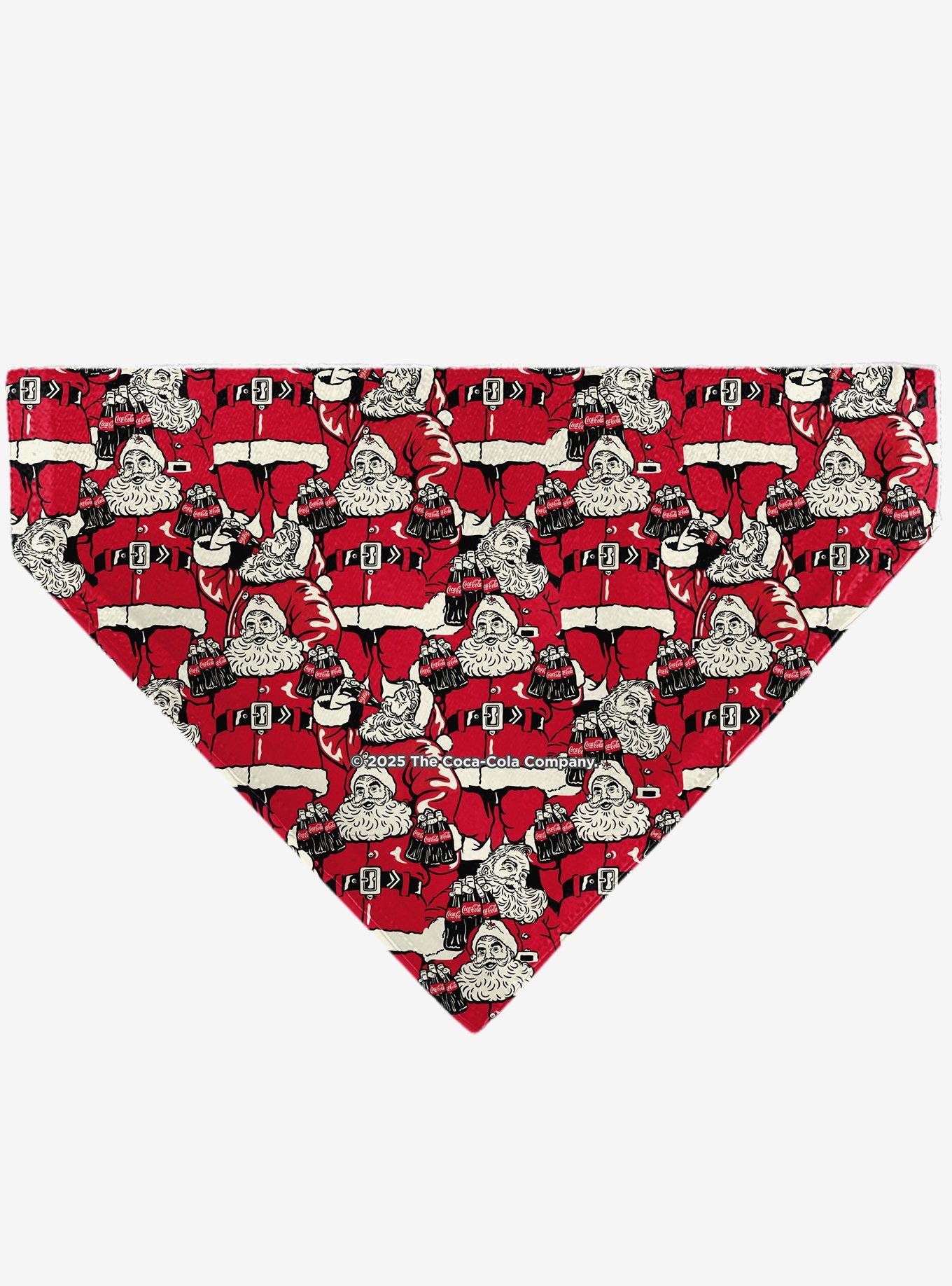 The Coca-Cola Company Coca Cola Santa Claus Stacked Slip On Collar Pet Bandana - Bandana Only, , hi-res