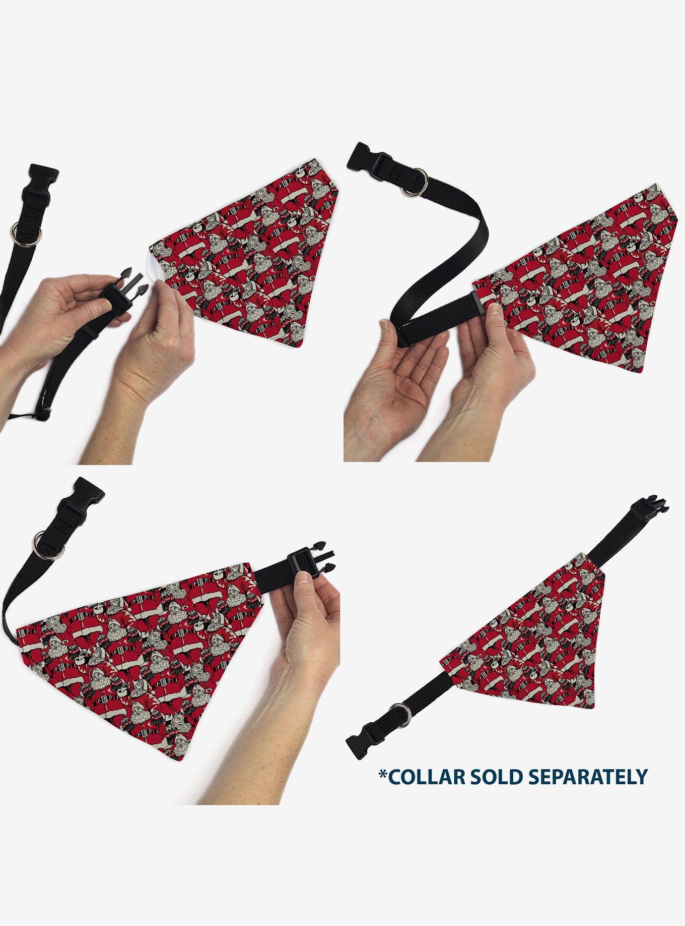The Coca-Cola Company Coca Cola Santa Claus Stacked Slip On Collar Pet Bandana - Bandana Only, , alternate