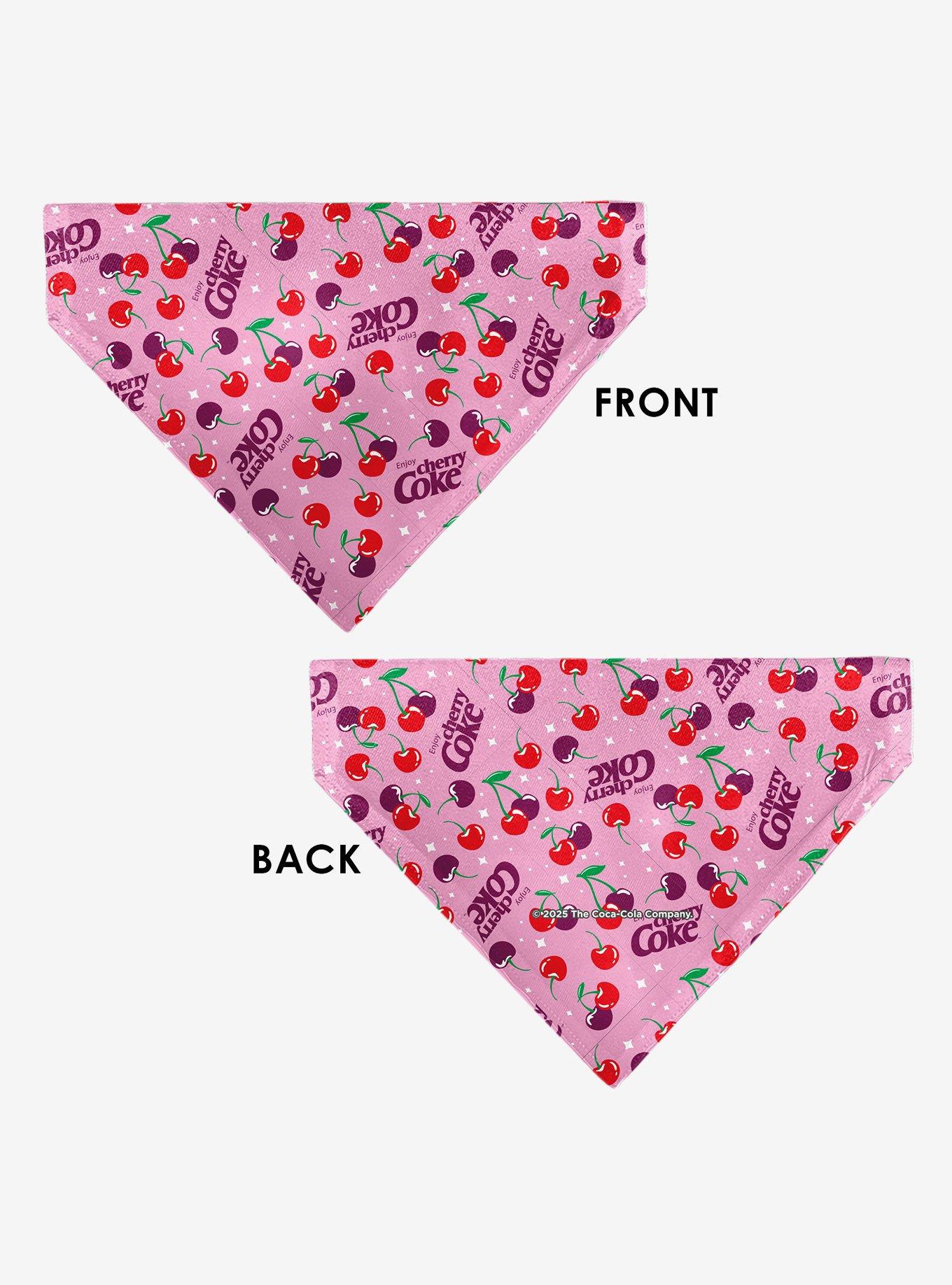 The Coca-Cola Company Cherry Coke Cherries and Logo Scattered Slip On Collar Pet Bandana - Bandana Only, , alternate