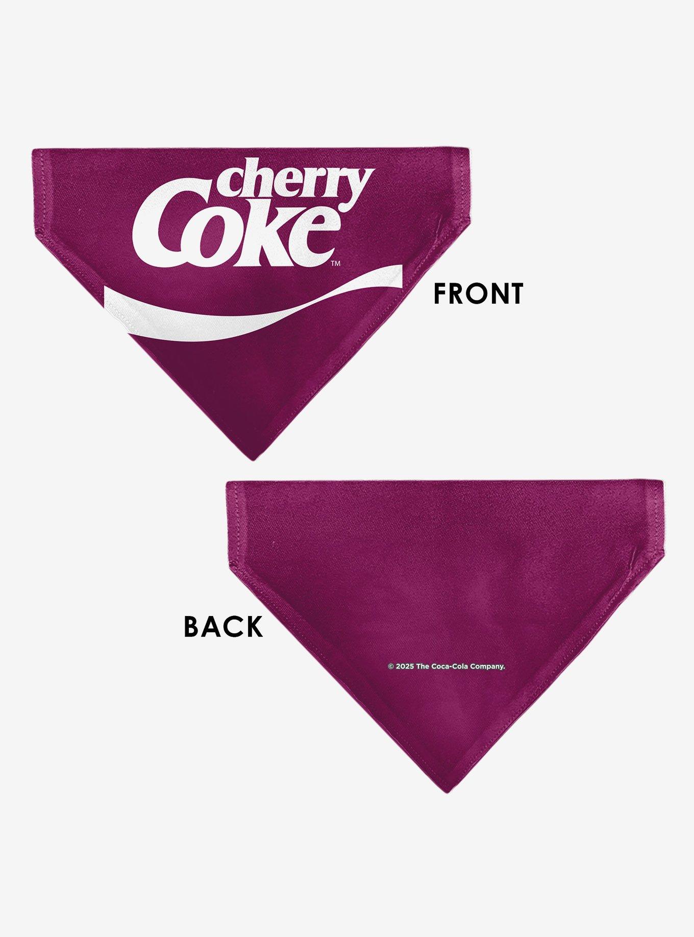 Coca-Cola Cherry Coke Wave Logo Burgundy Slip On Collar Pet Bandana - Bandana Only, , alternate