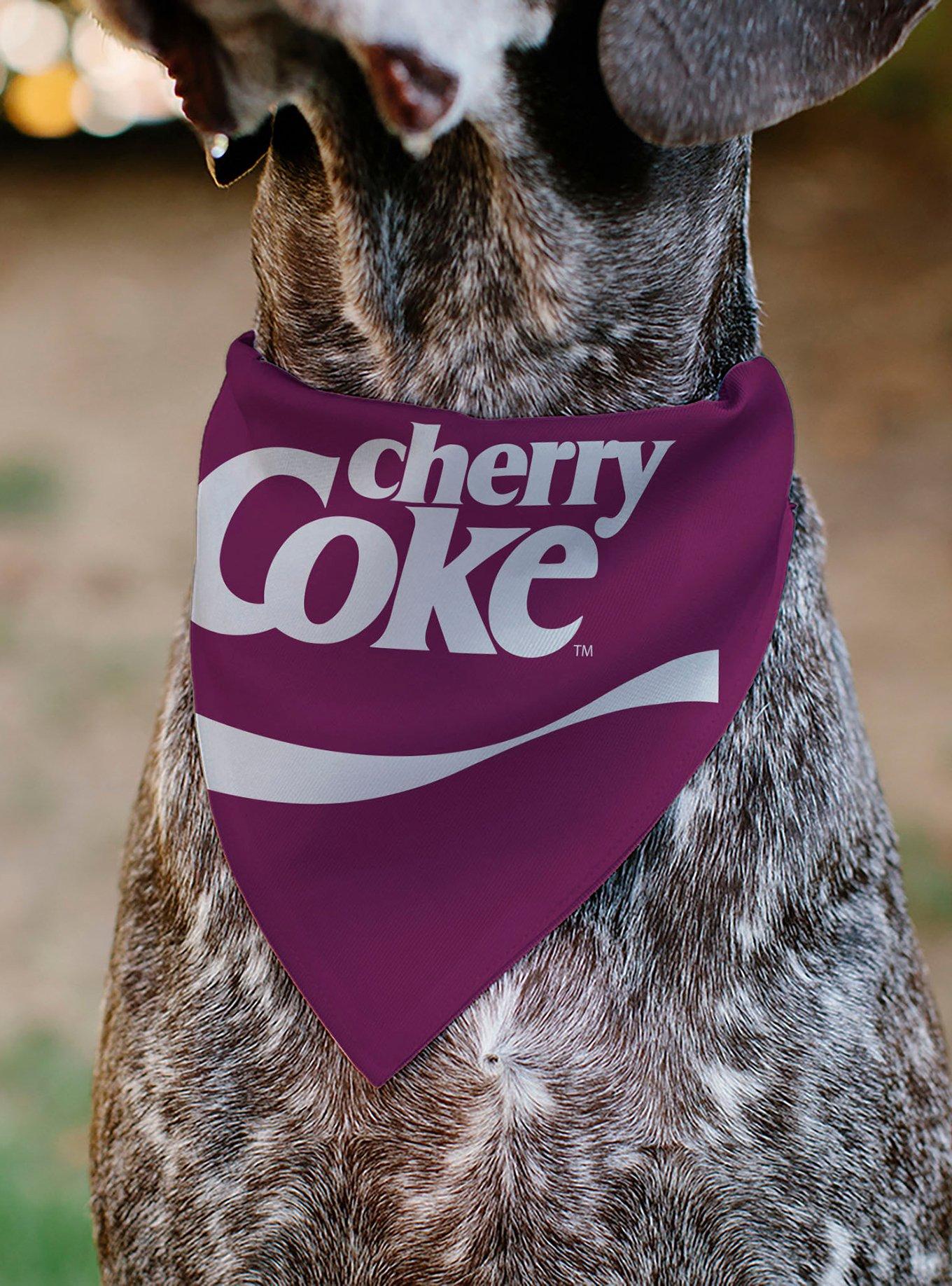Coca-Cola Cherry Coke Wave Logo Burgundy Slip On Collar Pet Bandana - Bandana Only, , alternate