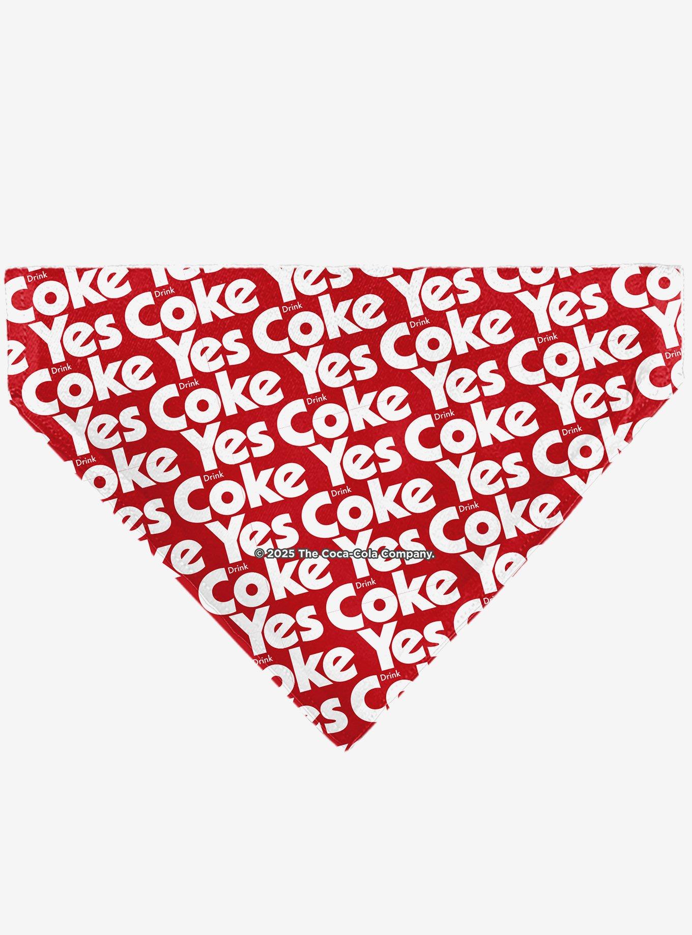 Coca-Cola Yes Coke Yes Text Collage Slip On Collar Pet Bandana - Bandana Only, , hi-res
