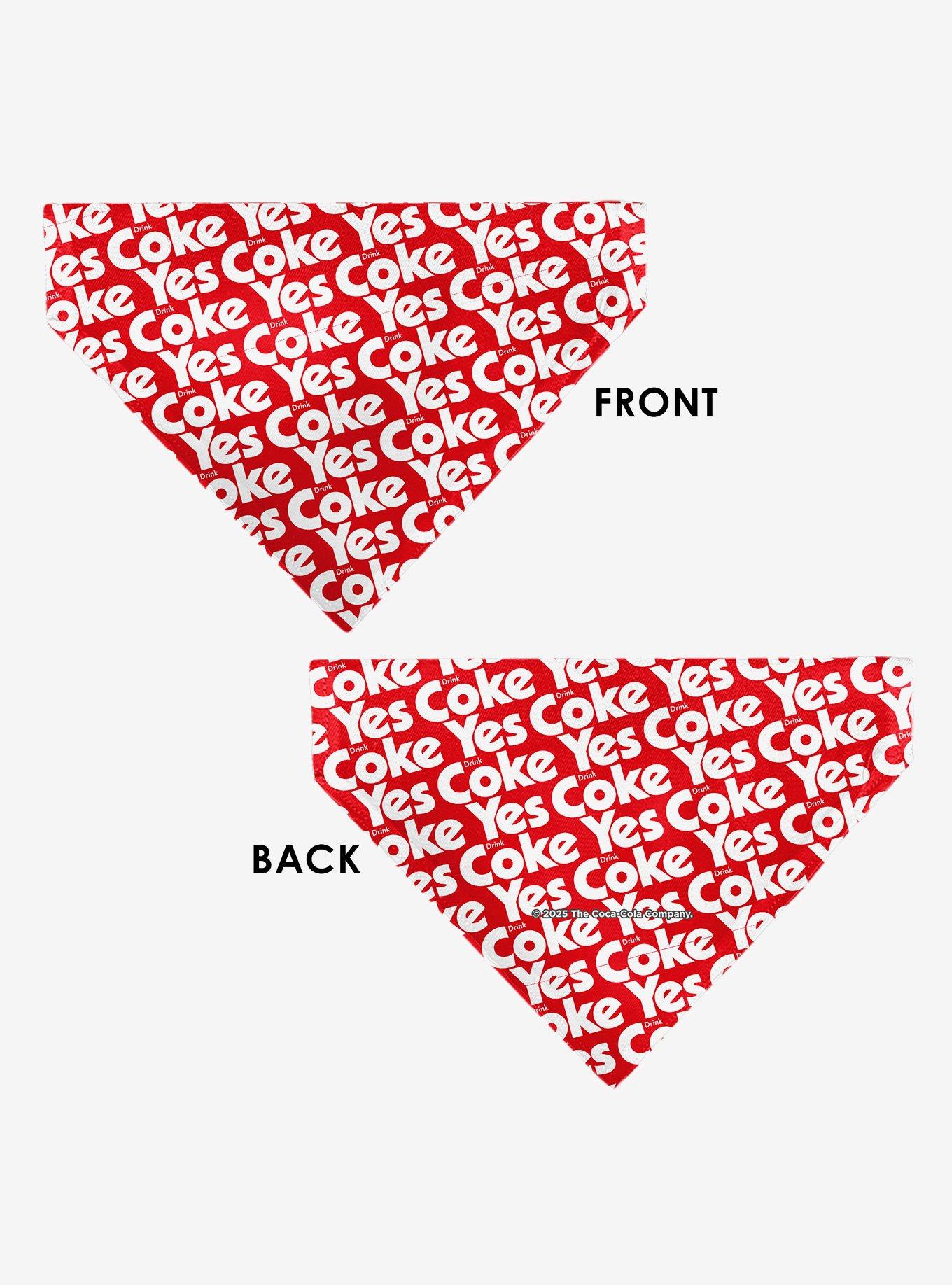 Coca-Cola Yes Coke Yes Text Collage Slip On Collar Pet Bandana - Bandana Only, , alternate