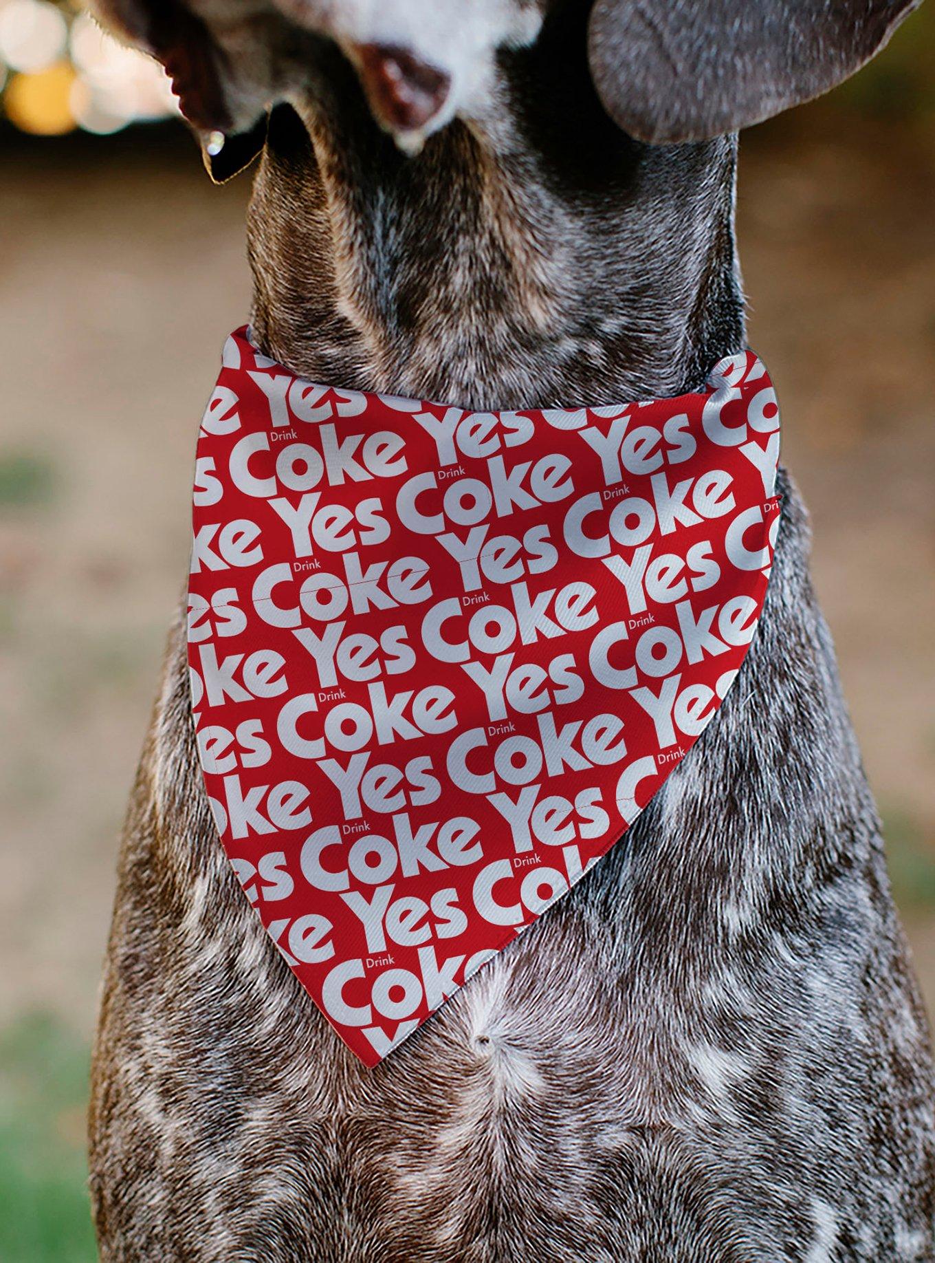 Coca-Cola Yes Coke Yes Text Collage Slip On Collar Pet Bandana - Bandana Only, , alternate