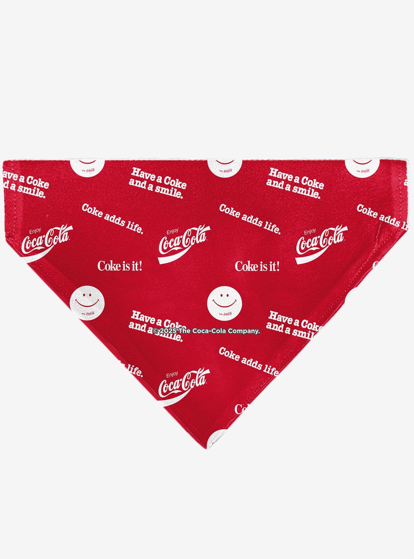 Coca-Cola Coke Quotes Scattered Slip On Collar Pet Bandana - Bandana Only, , hi-res