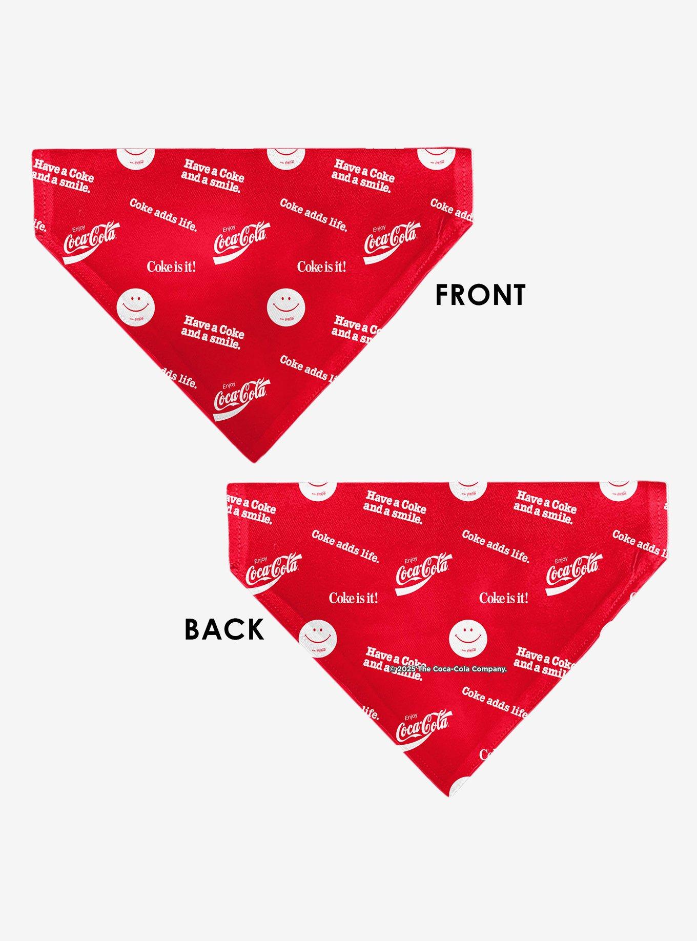 Coca-Cola Coke Quotes Scattered Slip On Collar Pet Bandana - Bandana Only, , alternate