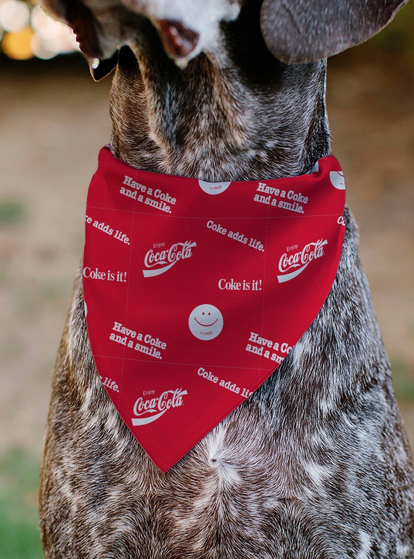 Coca-Cola Coke Quotes Scattered Slip On Collar Pet Bandana - Bandana Only