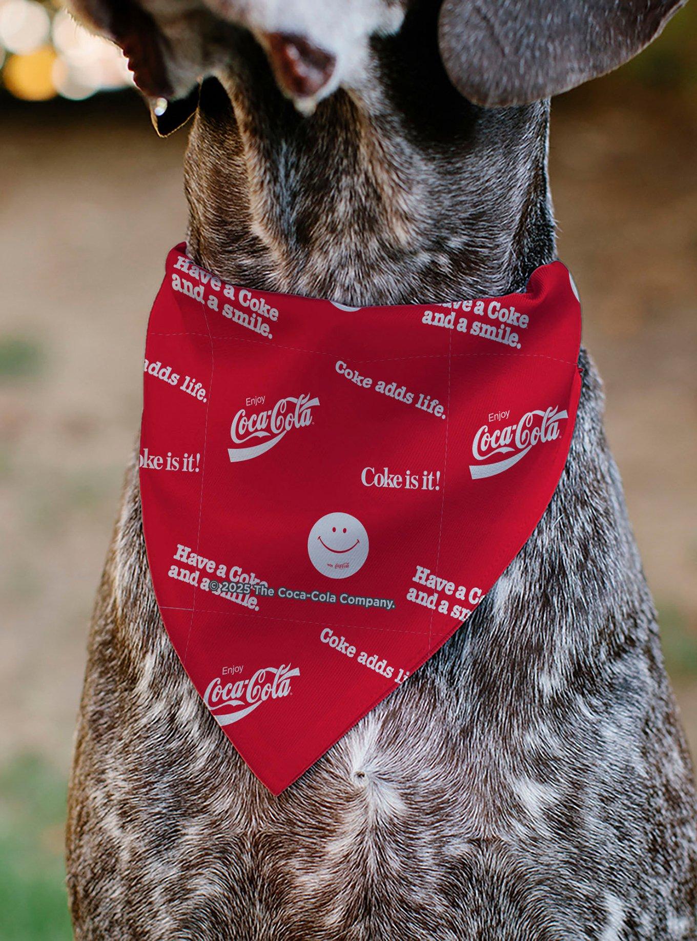 Coca-Cola Coke Quotes Scattered Slip On Collar Pet Bandana - Bandana Only