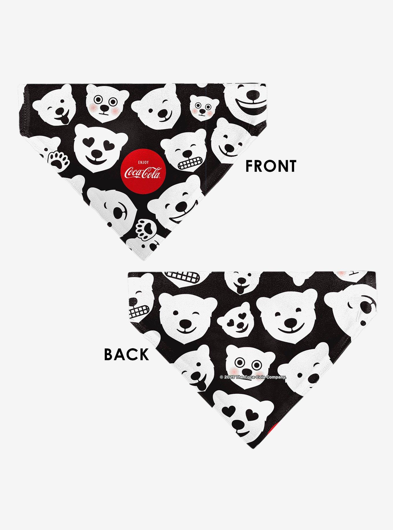 The Coca-Cola Company Polar Bear Expressions Scattered Slip On Collar Pet Bandana - Bandana Only, , alternate