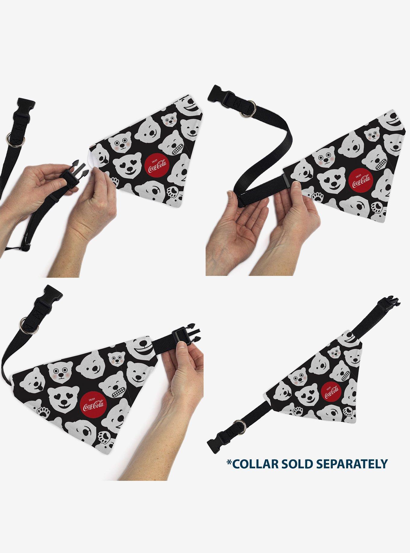 The Coca-Cola Company Polar Bear Expressions Scattered Slip On Collar Pet Bandana - Bandana Only, , alternate
