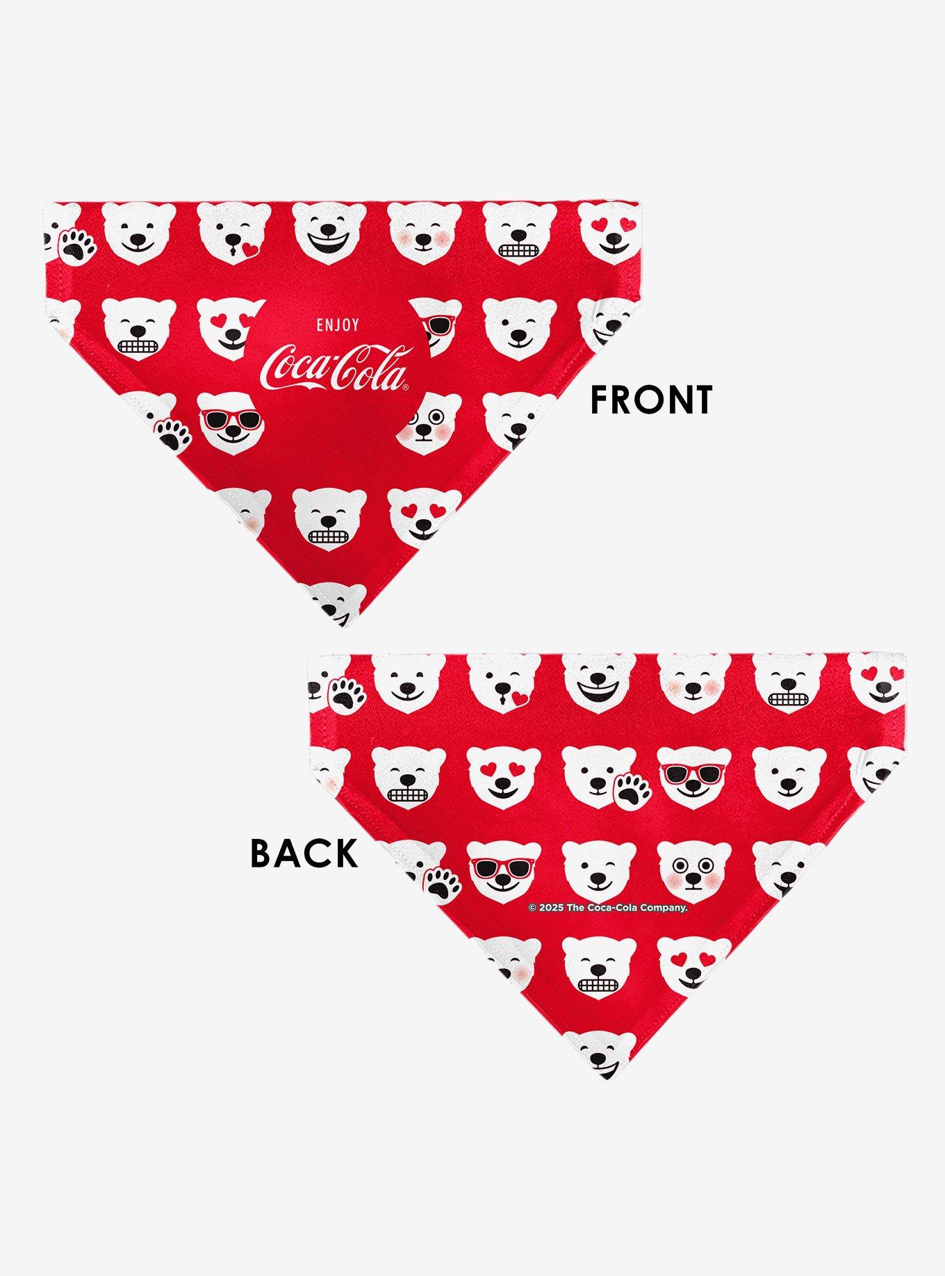 The Coca-Cola Company Enjoy Logo and Polar Bear Expressions Slip On Collar Pet Bandana - Bandana Only, , alternate