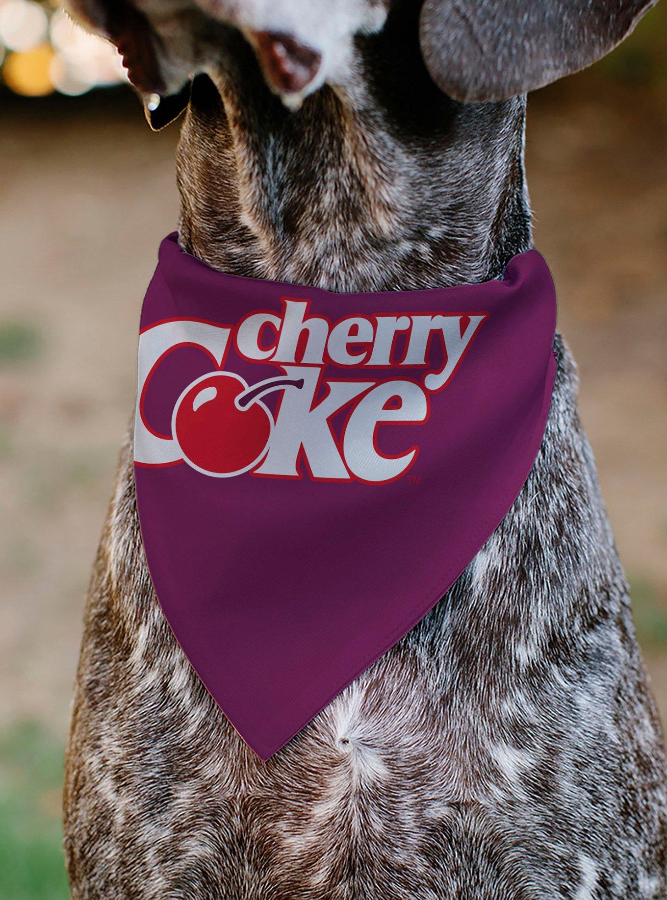 Coca-Cola Cherry Coke Cherry Logo Burgundy Slip On Collar Pet Bandana - Bandana Only, , alternate