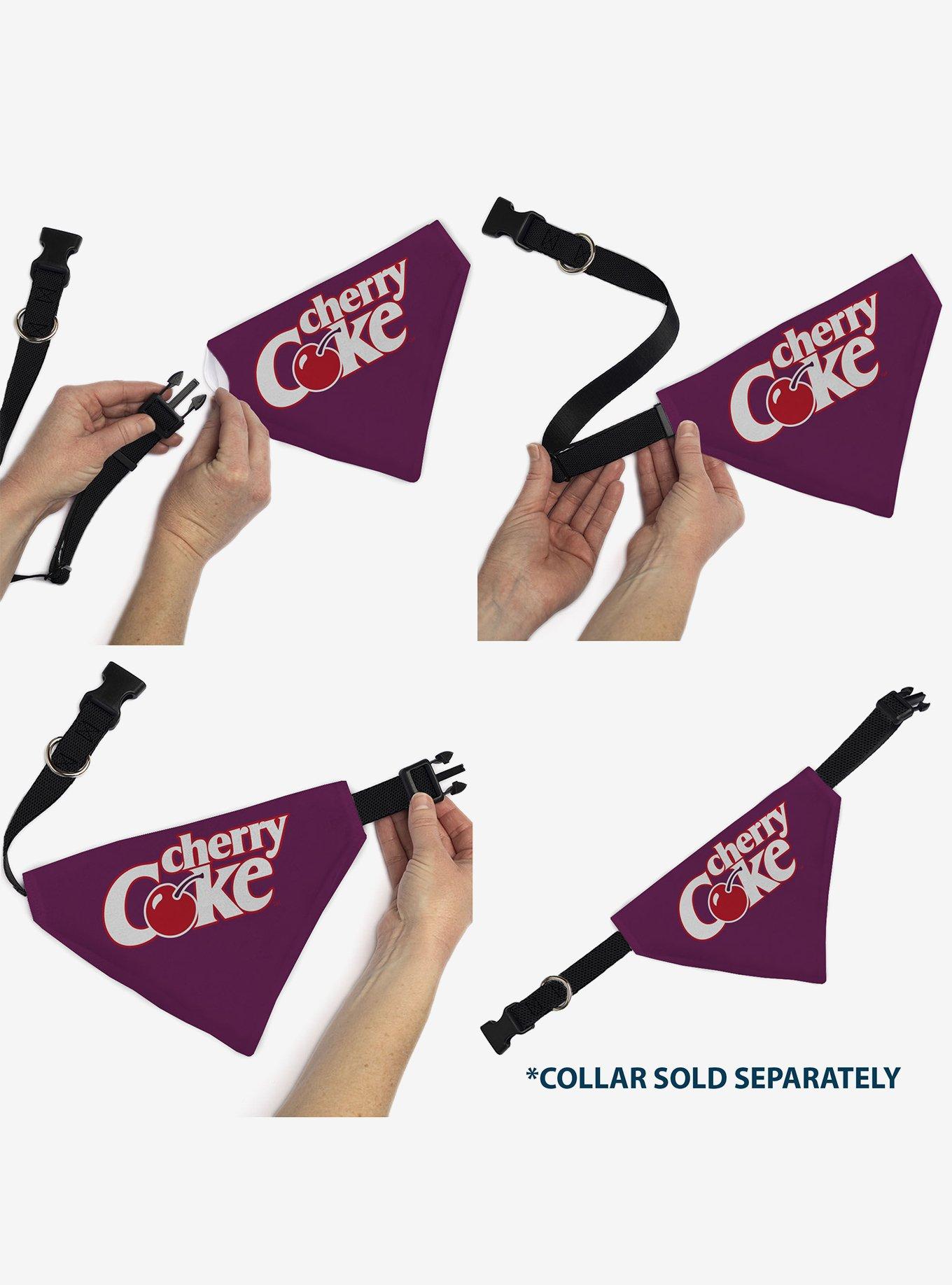 Coca-Cola Cherry Coke Cherry Logo Burgundy Slip On Collar Pet Bandana - Bandana Only, , alternate