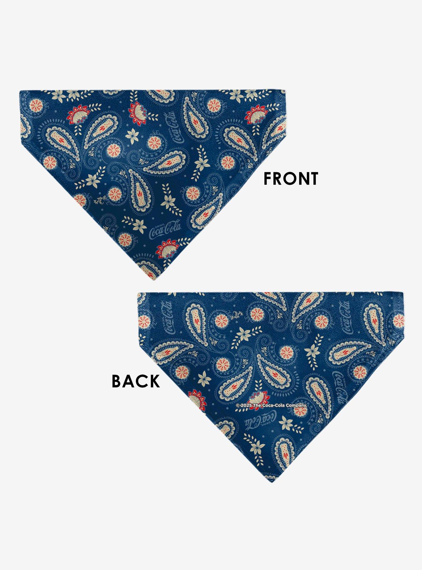 Coca-Cola Paisley Bottle Icons Scattered Slip On Collar Pet Bandana - Bandana Only, , alternate