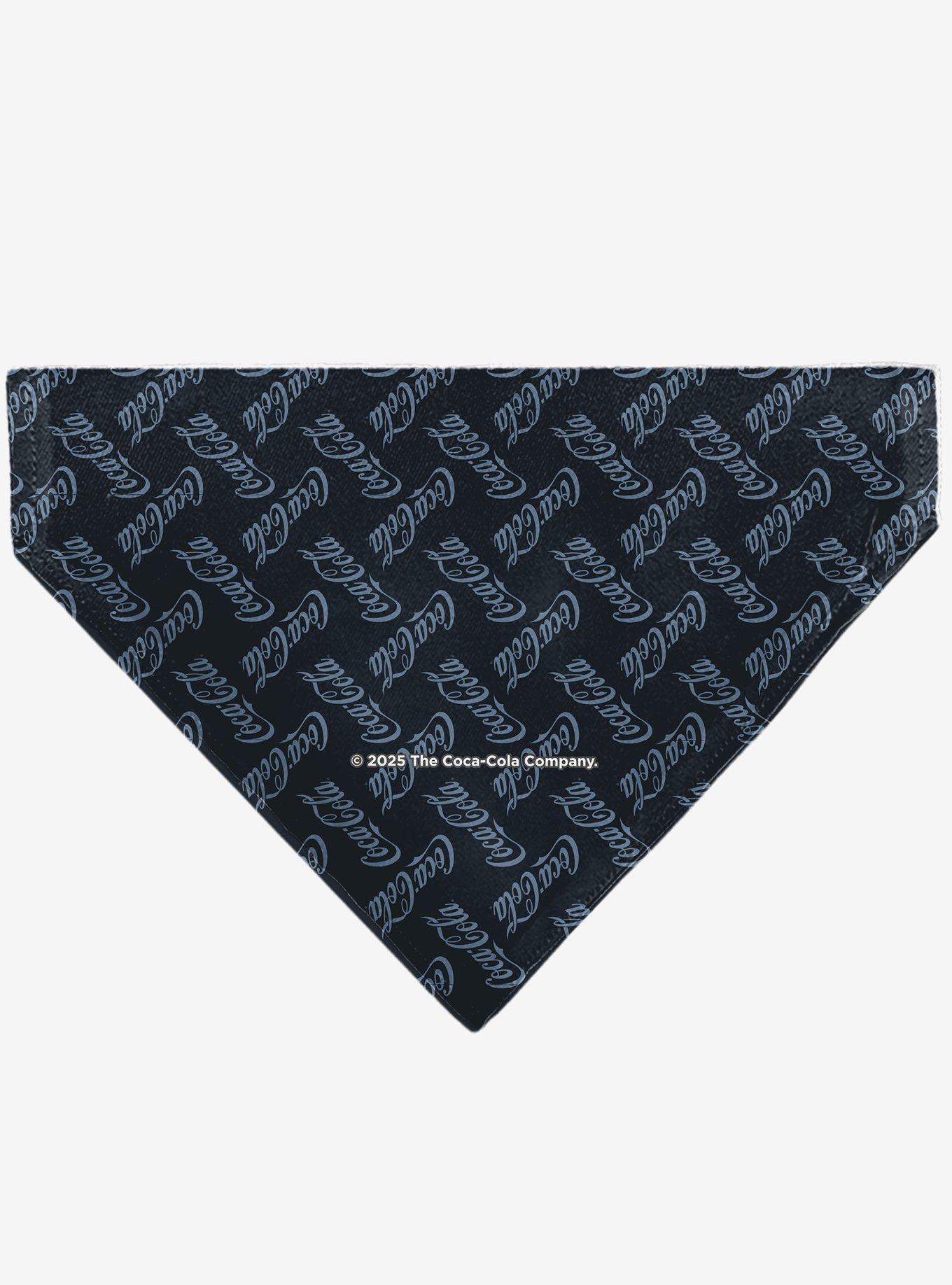 Coca-Cola Script Collage Navy Light Slip On Collar Pet Bandana - Bandana Only, , hi-res