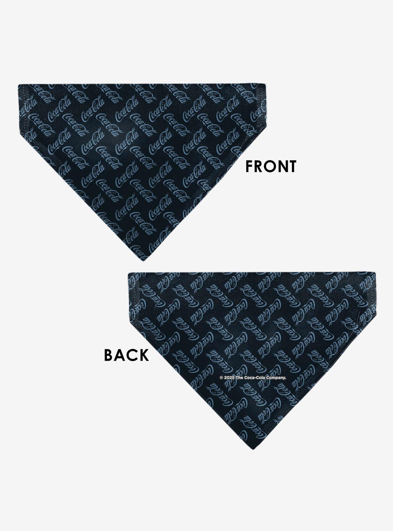 Coca-Cola Script Collage Navy Light Slip On Collar Pet Bandana - Bandana Only, , alternate