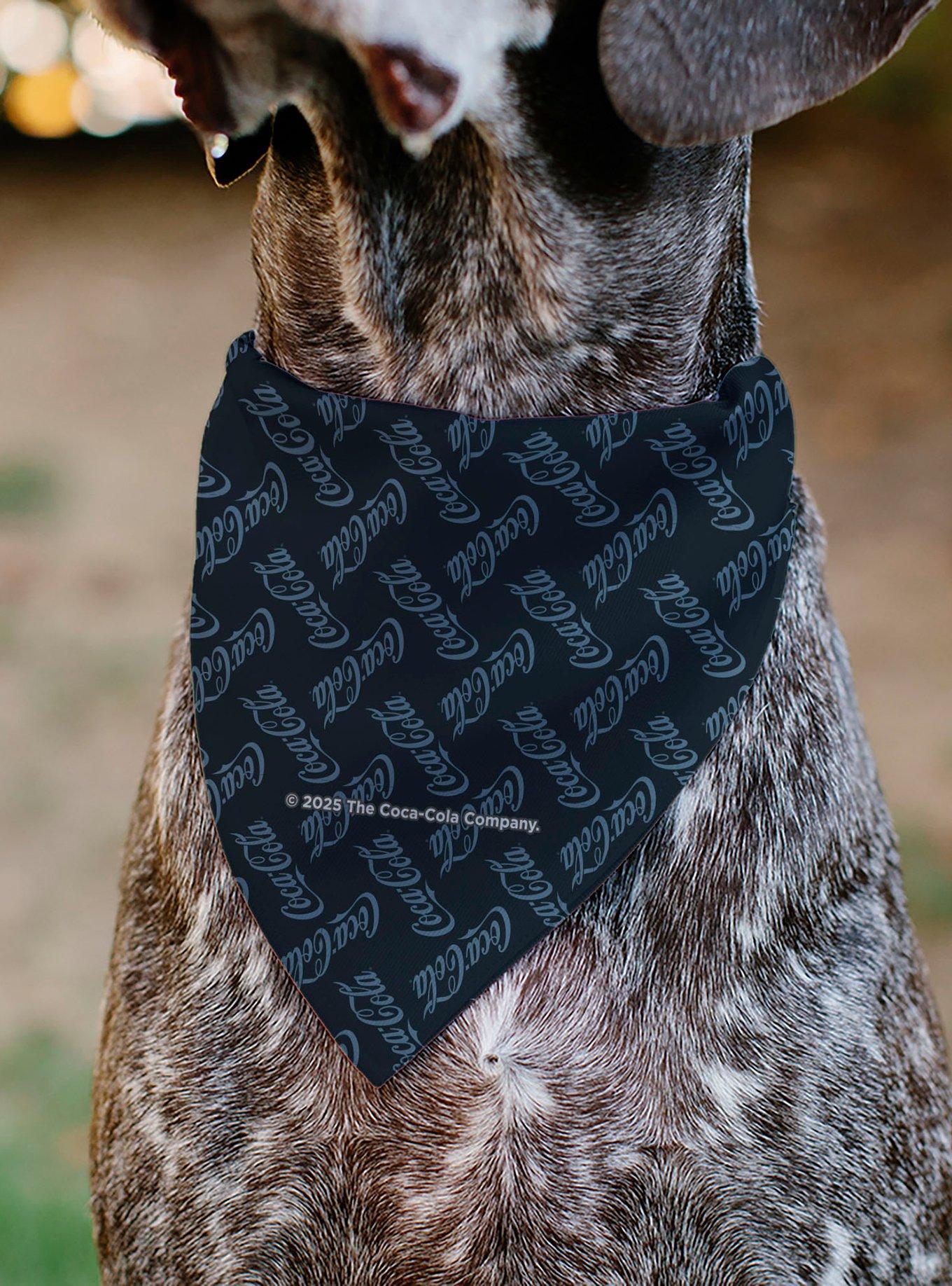 Coca-Cola Script Collage Navy Light Slip On Collar Pet Bandana - Bandana Only, , alternate