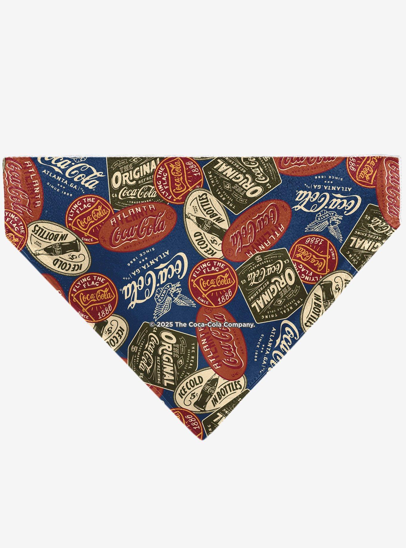 Coca-Cola Classic Coca Cola Badges Collage Slip On Collar Pet Bandana - Bandana Only, , hi-res