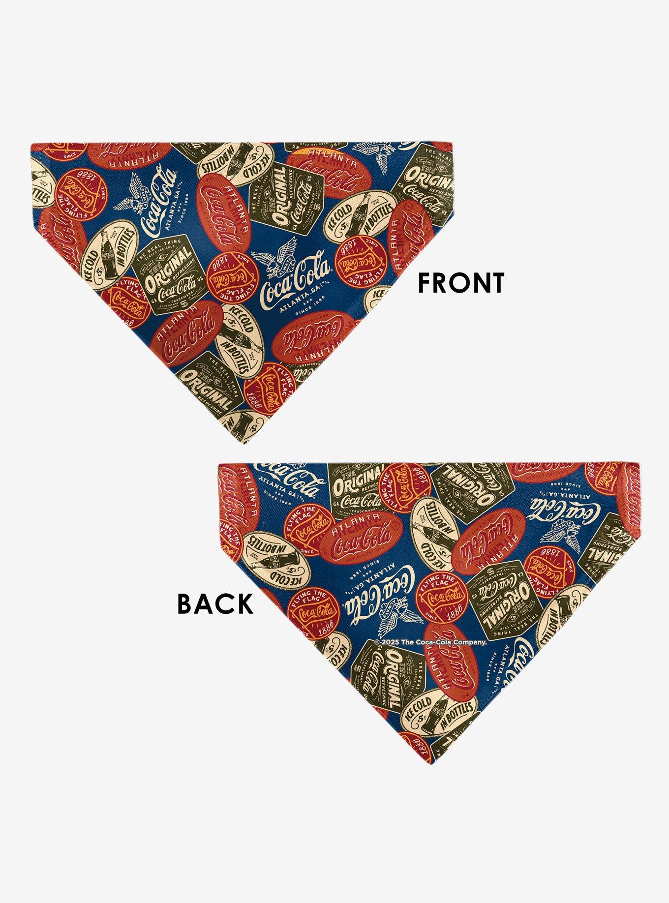 Coca-Cola Classic Coca Cola Badges Collage Slip On Collar Pet Bandana - Bandana Only, , alternate
