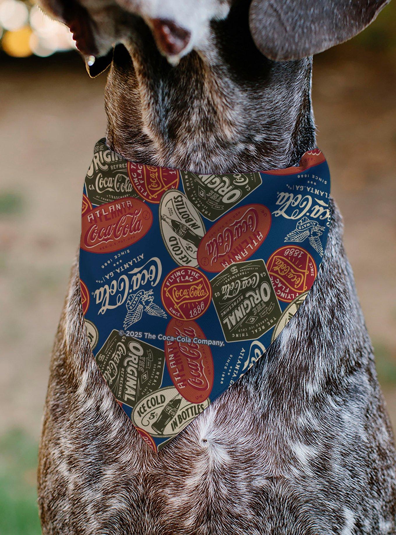 Coca-Cola Classic Coca Cola Badges Collage Slip On Collar Pet Bandana - Bandana Only, , alternate