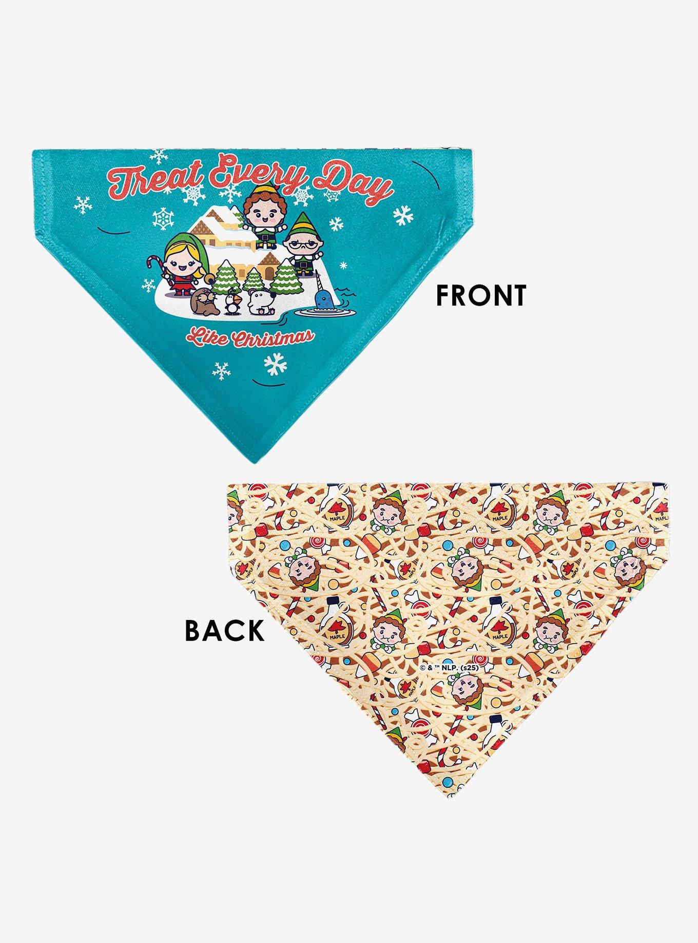 Elf Treat Everyday Like Christmas Buddy & Friends Slip On Collar Pet Bandana - Bandana Only, , alternate - view 3