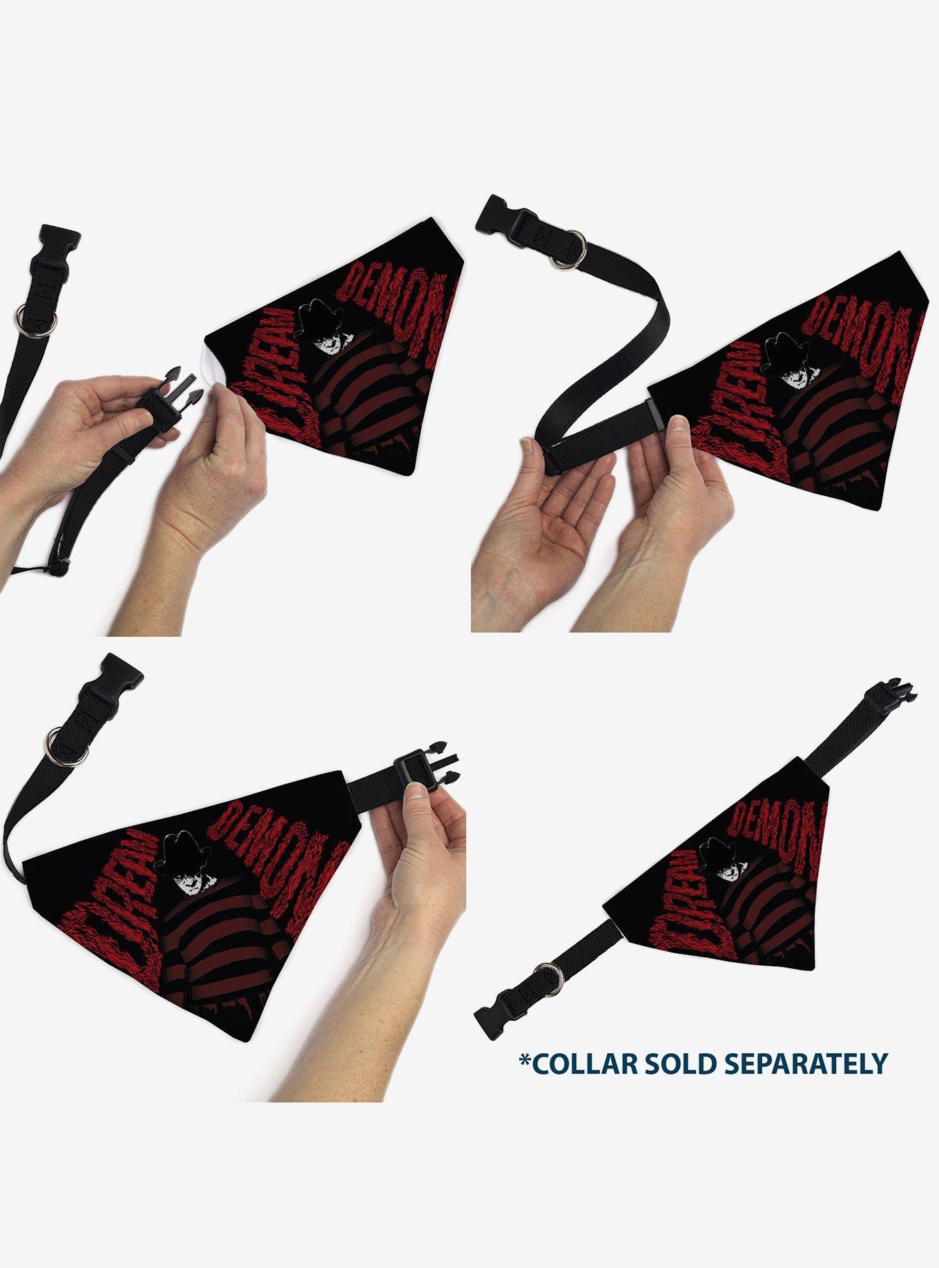 A Nightmare On Elm Street Freddy Dream Demon Black Slip On Collar Pet Bandana - Bandana Only, , alternate