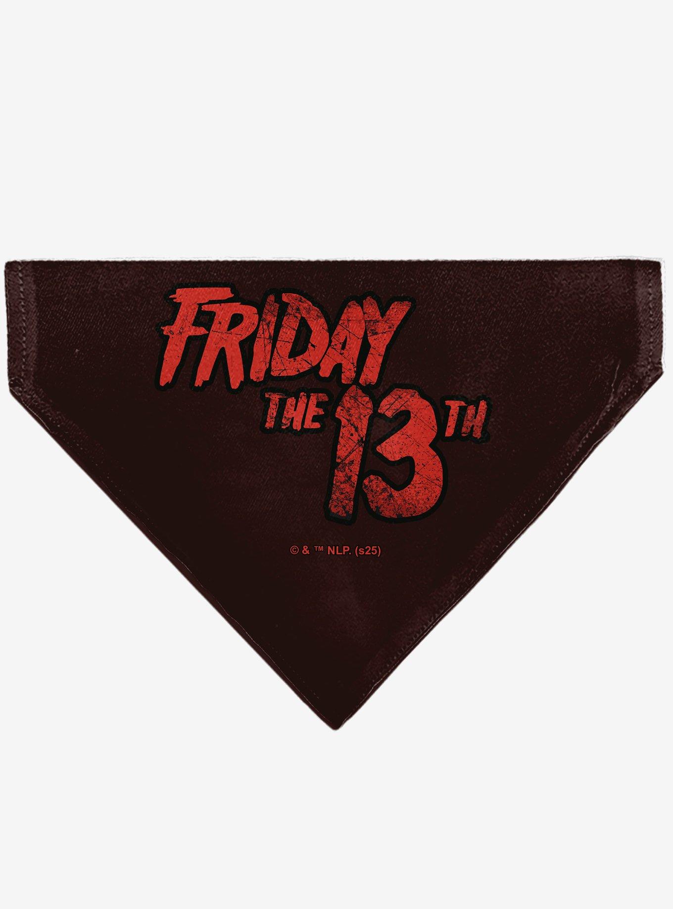 Friday The 13th Jason Hockey Mask Cityscape and Title Slip On Collar Pet Bandana - Bandana Only, , hi-res