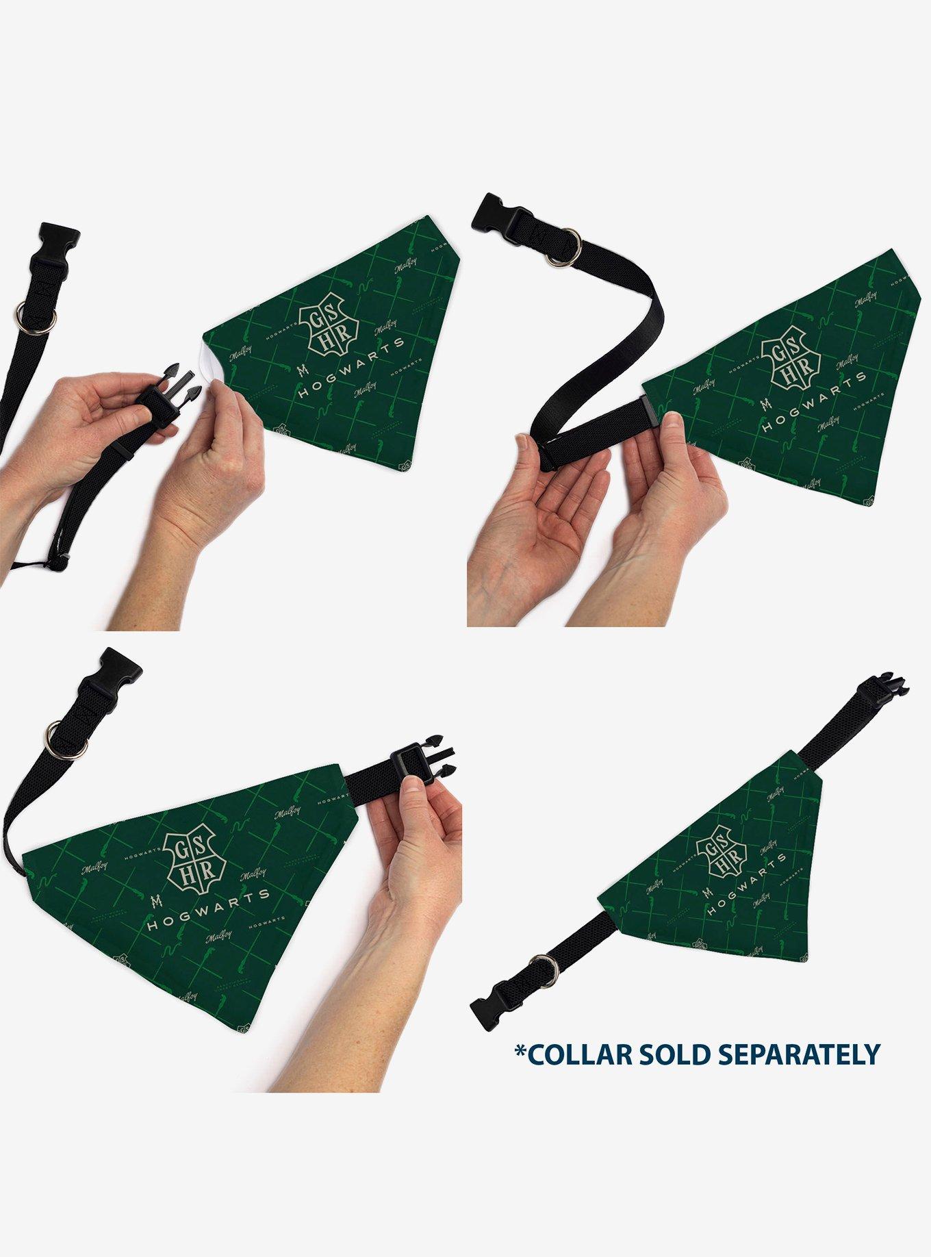 Harry Potter Hogwarts Malfoy Monogram Slip On Collar Pet Bandana - Bandana Only, , alternate