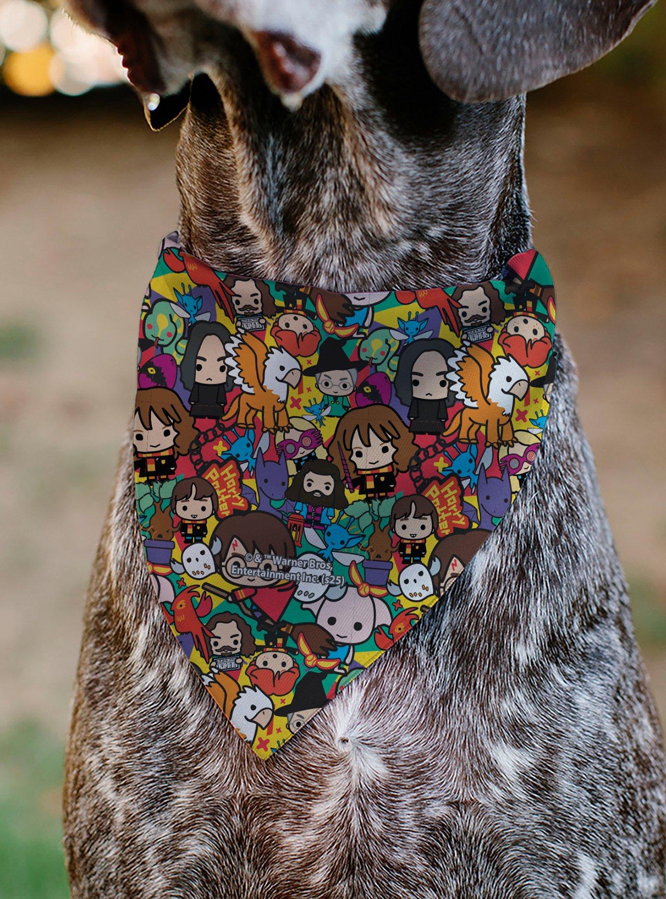 Harry Potter Chibi Charm Characters Stacked Slip On Collar Pet Bandana - Bandana Only, , alternate