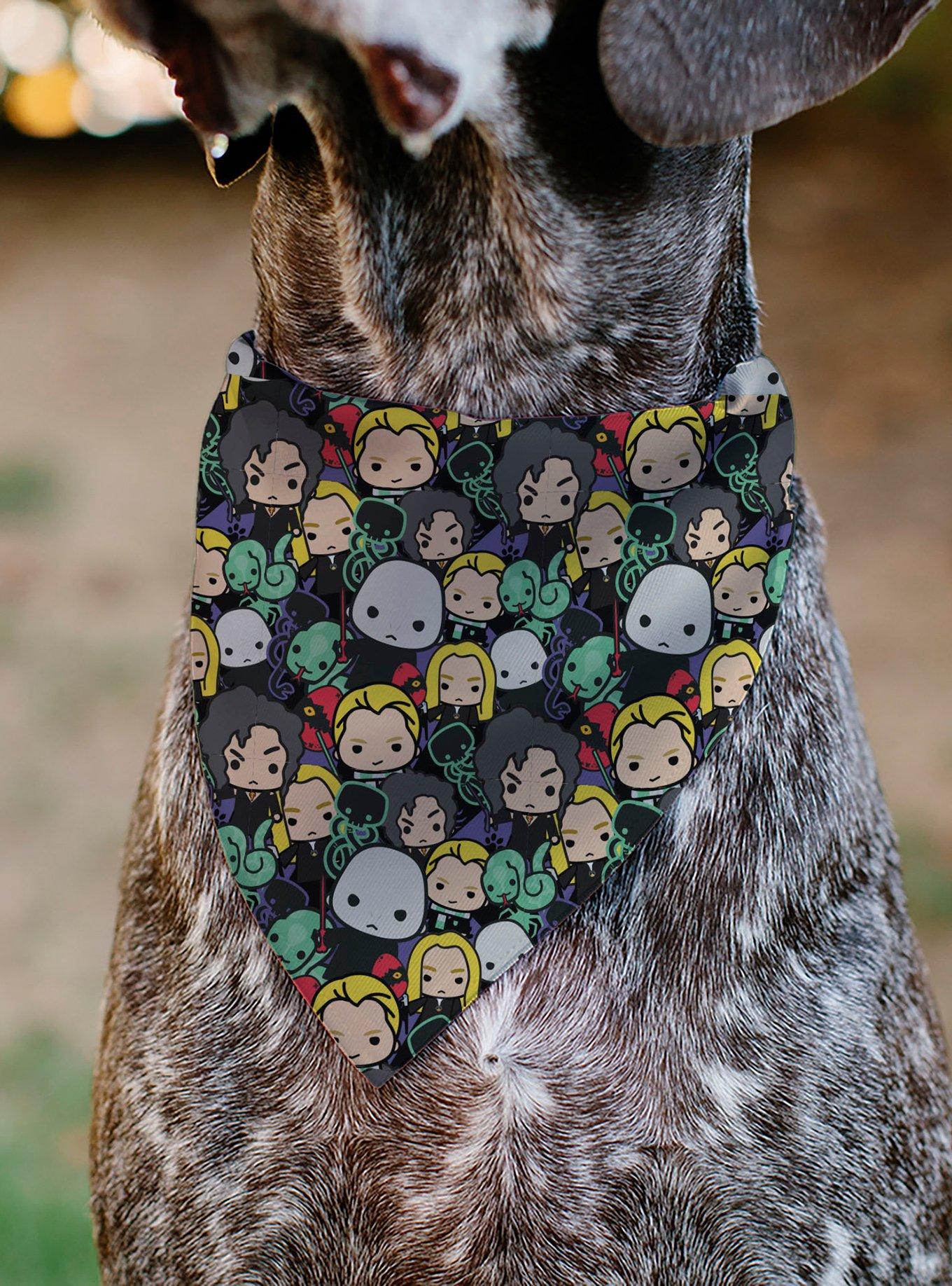 Harry Potter Chibi Charm Dark Arts Characters Stacked Slip On Collar Pet Bandana - Bandana Only, , alternate