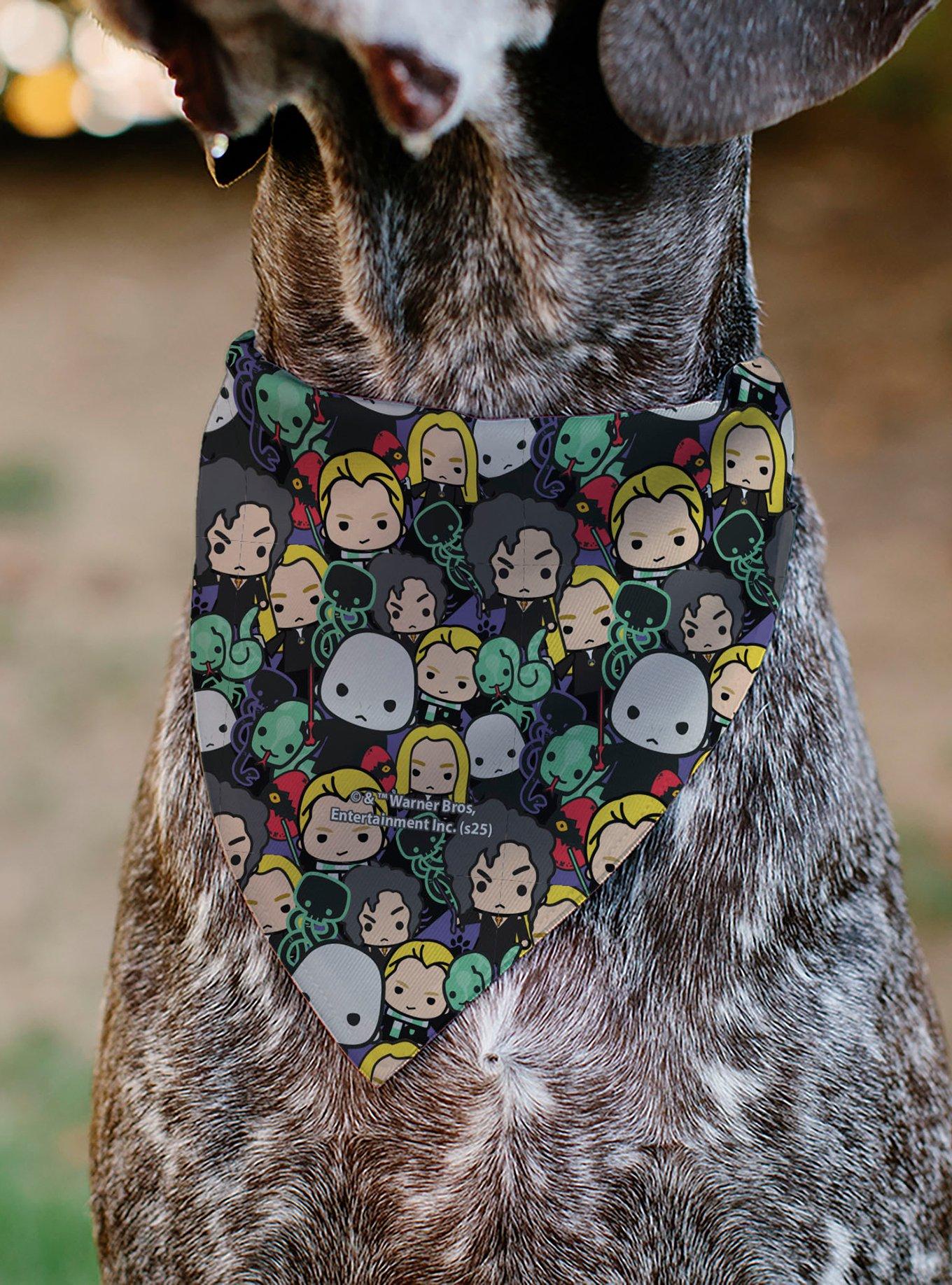 Harry Potter Chibi Charm Dark Arts Characters Stacked Slip On Collar Pet Bandana - Bandana Only, , alternate