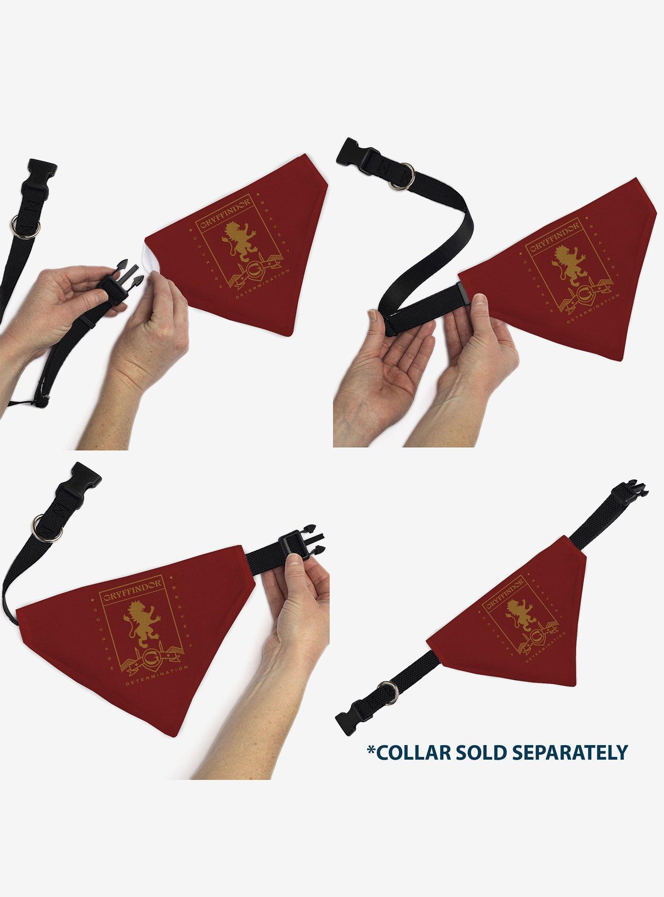 Harry Potter Gryffindor Traits Banner and Icons Slip On Collar Pet Bandana - Bandana Only, , alternate