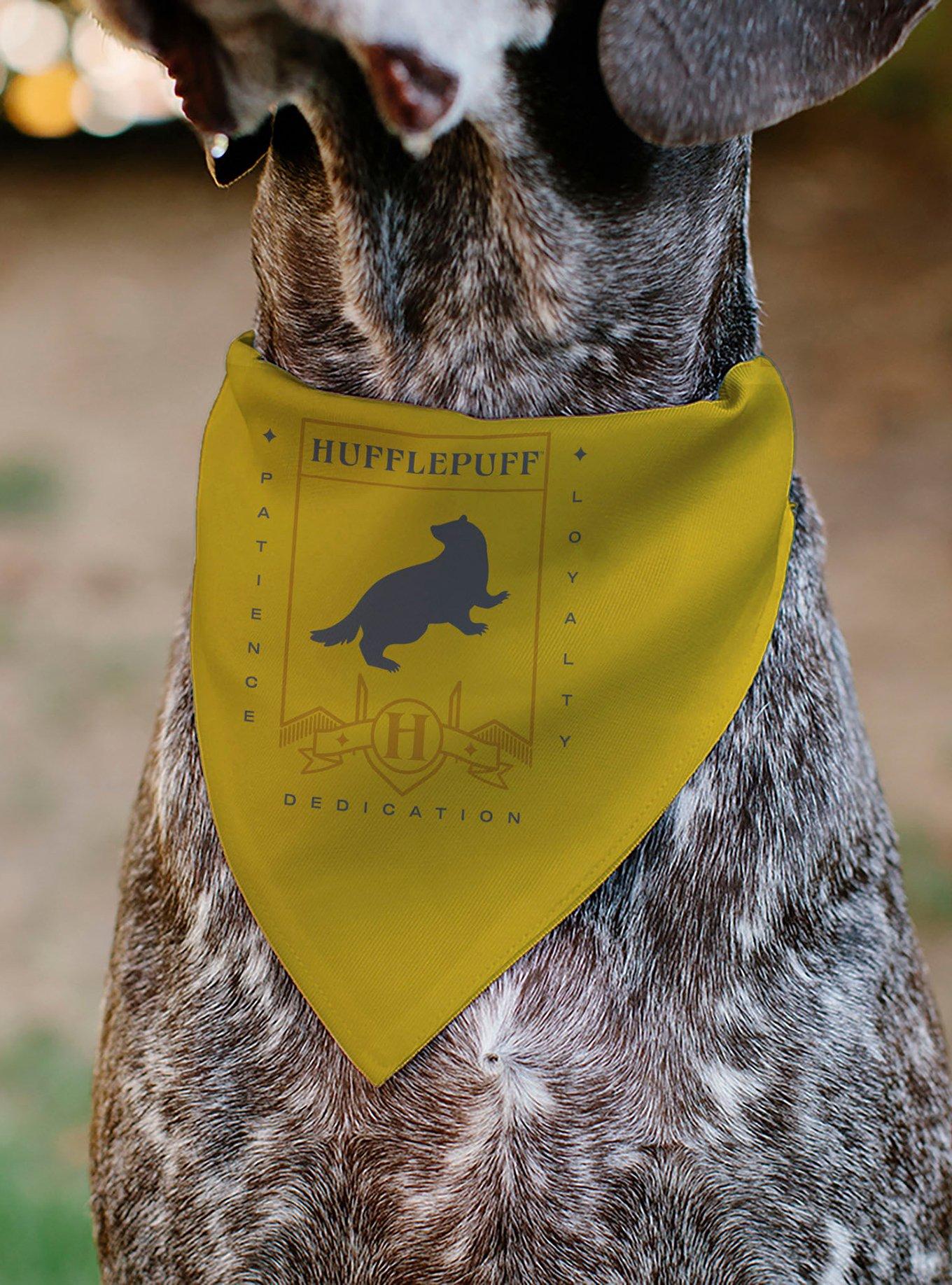 Harry Potter Hufflepuff Traits Banner and Icons Slip On Collar Pet Bandana - Bandana Only, , alternate