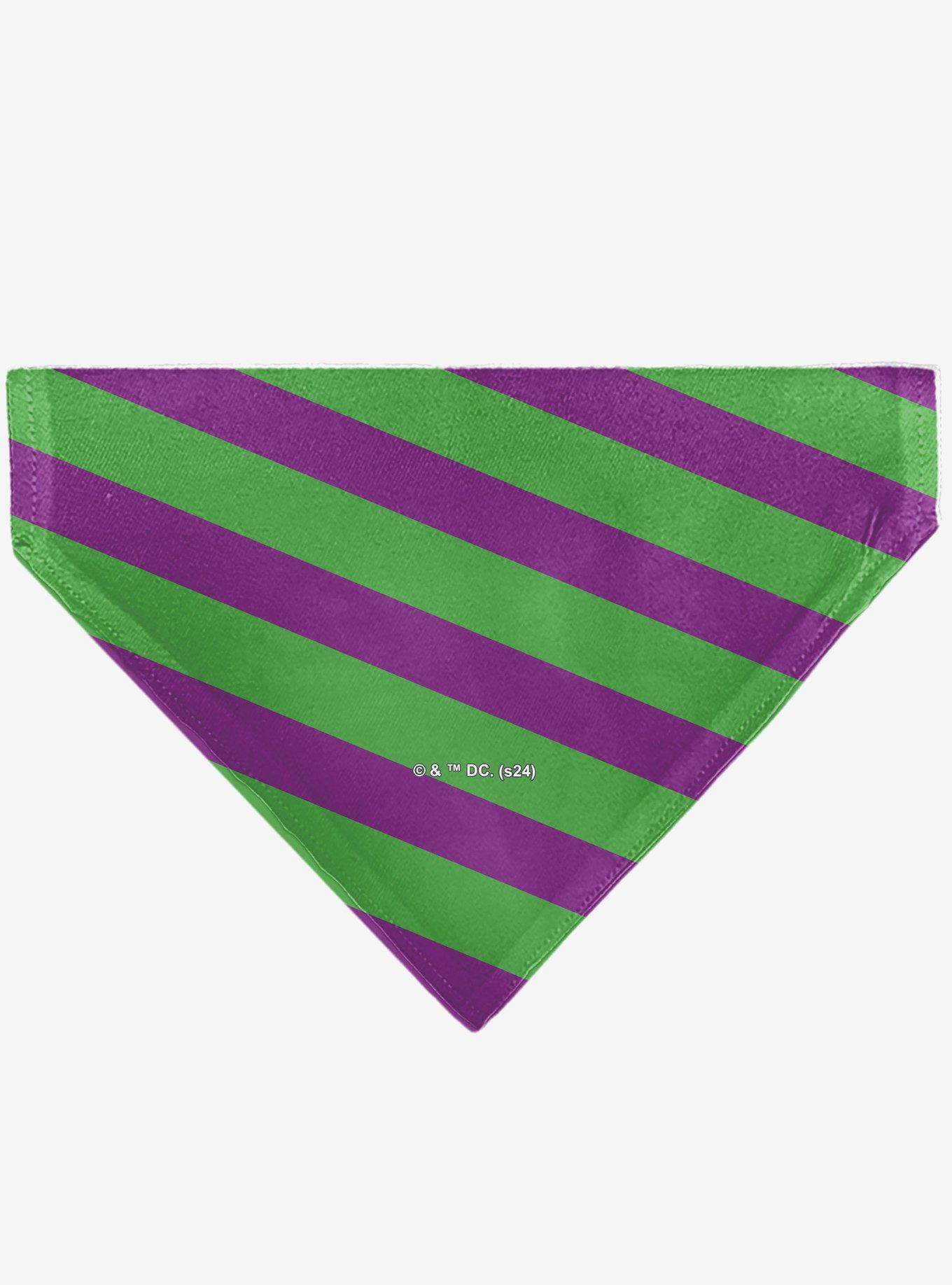 DC Comics The Joker Title and Stripe Purple Slip On Collar Pet Bandana - Bandana Only, , hi-res