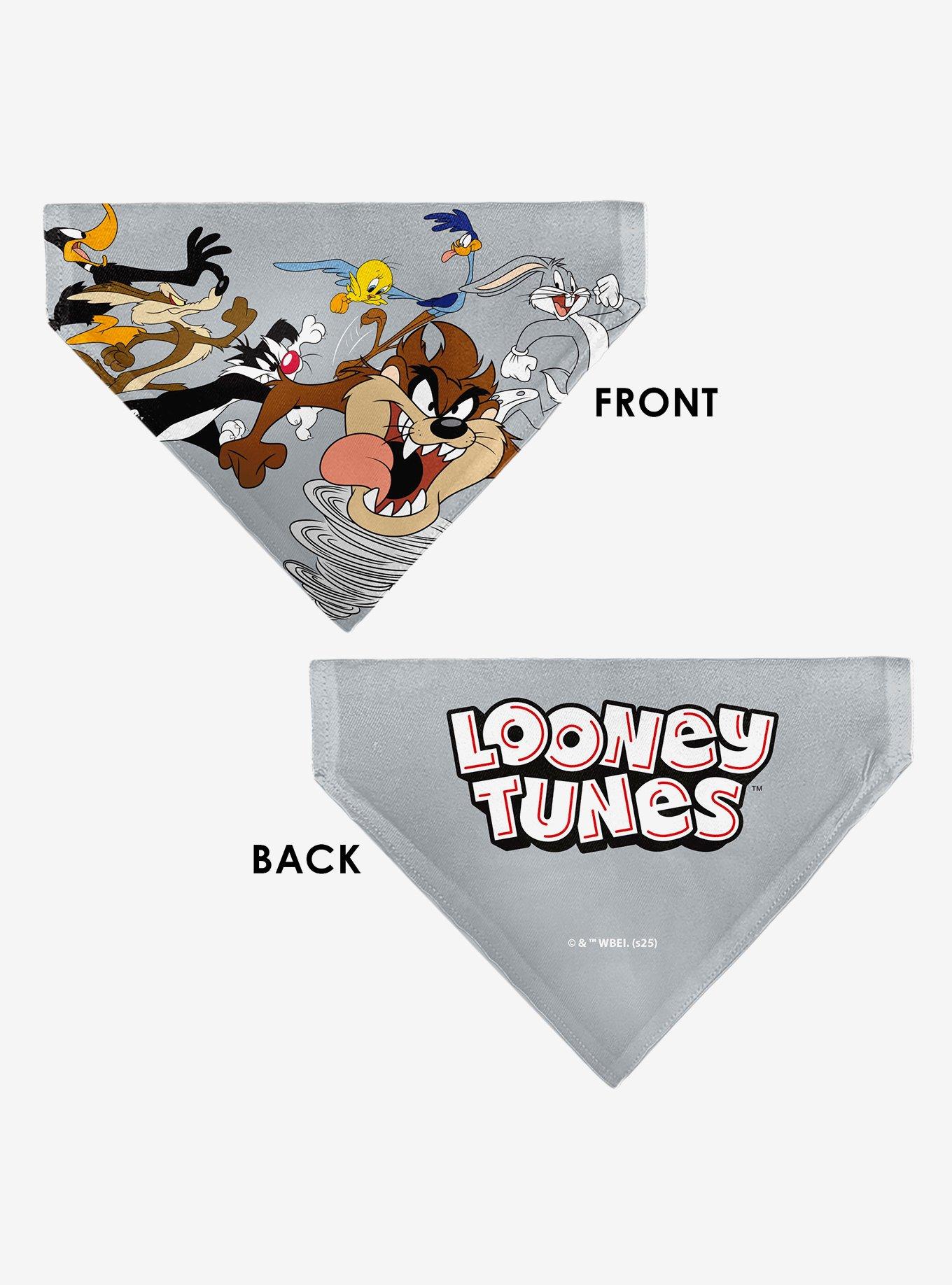 Looney Tunes Seven Character Running Pose Slip On Collar Pet Bandana - Bandana Only, , alternate