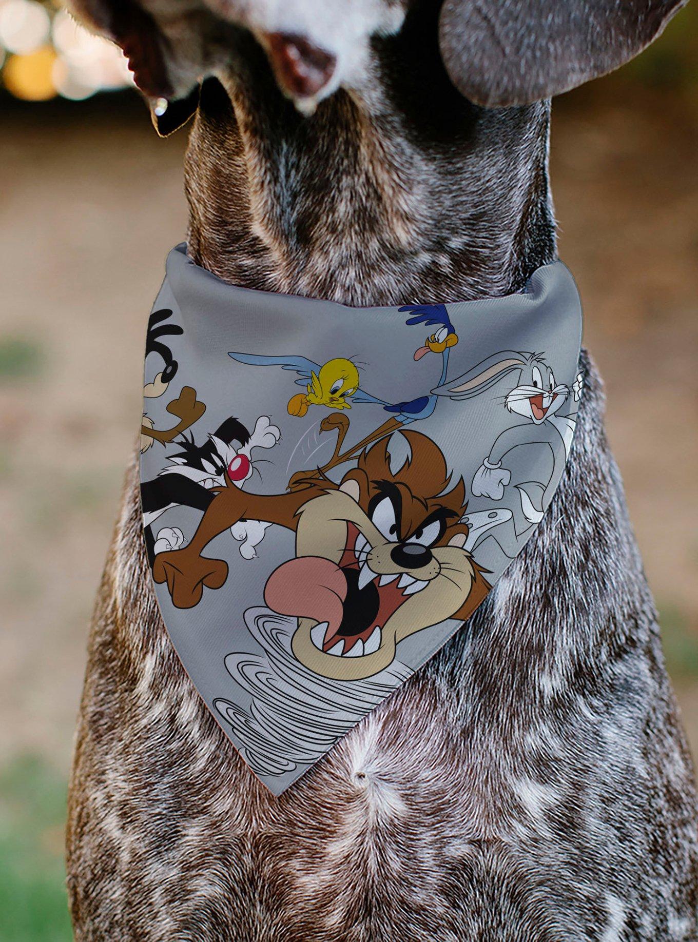 Looney Tunes Seven Character Running Pose Slip On Collar Pet Bandana - Bandana Only, , alternate