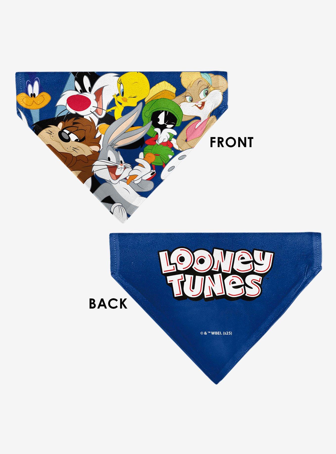 Looney Tunes Seven Character Stack Pose Slip On Collar Pet Bandana - Bandana Only, , alternate