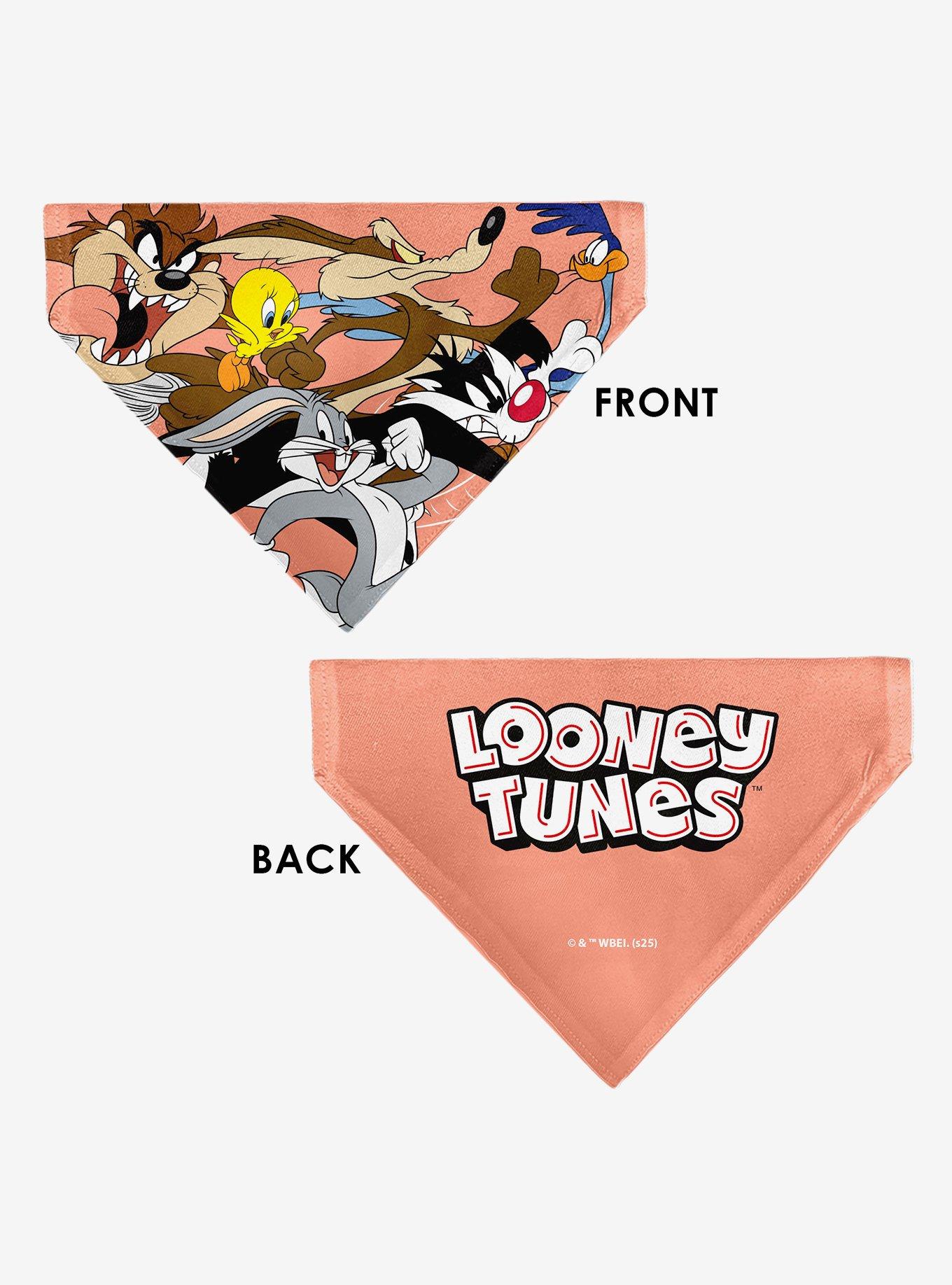 Looney Tunes Six Character Running Pose Slip On Collar Pet Bandana - Bandana Only, , alternate