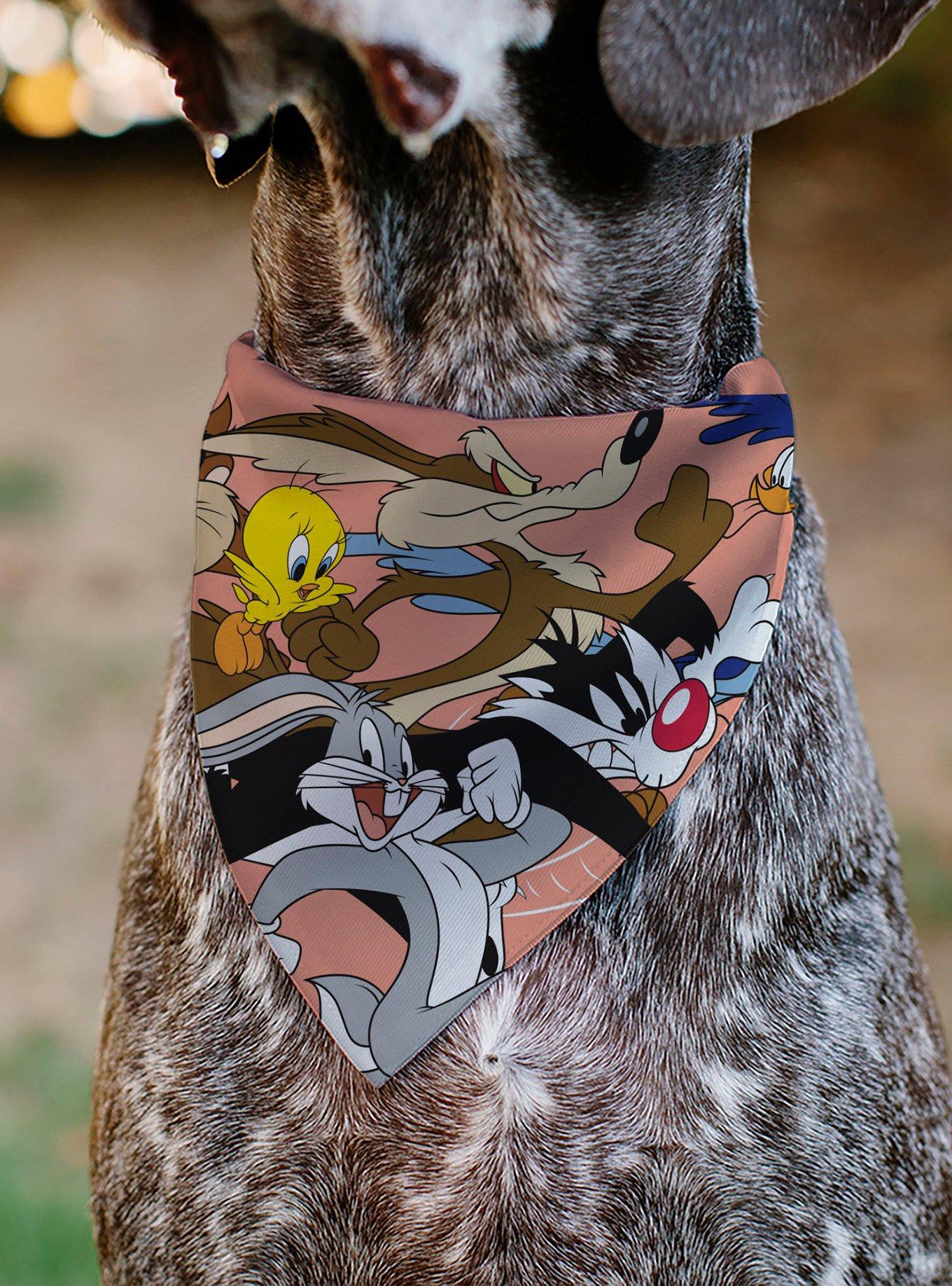 Looney Tunes Six Character Running Pose Slip On Collar Pet Bandana - Bandana Only, , alternate