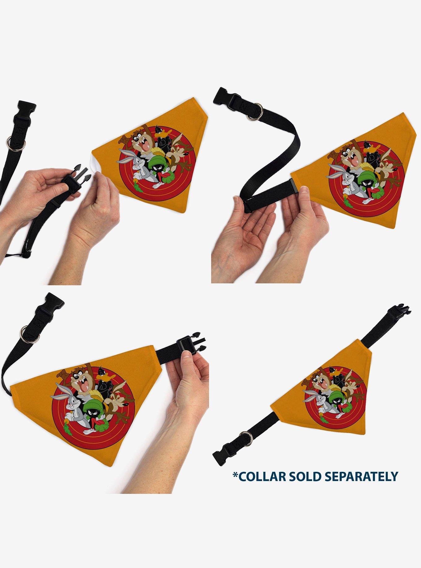 Looney Tunes Five Character Target Pose Slip On Collar Pet Bandana - Bandana Only, , alternate