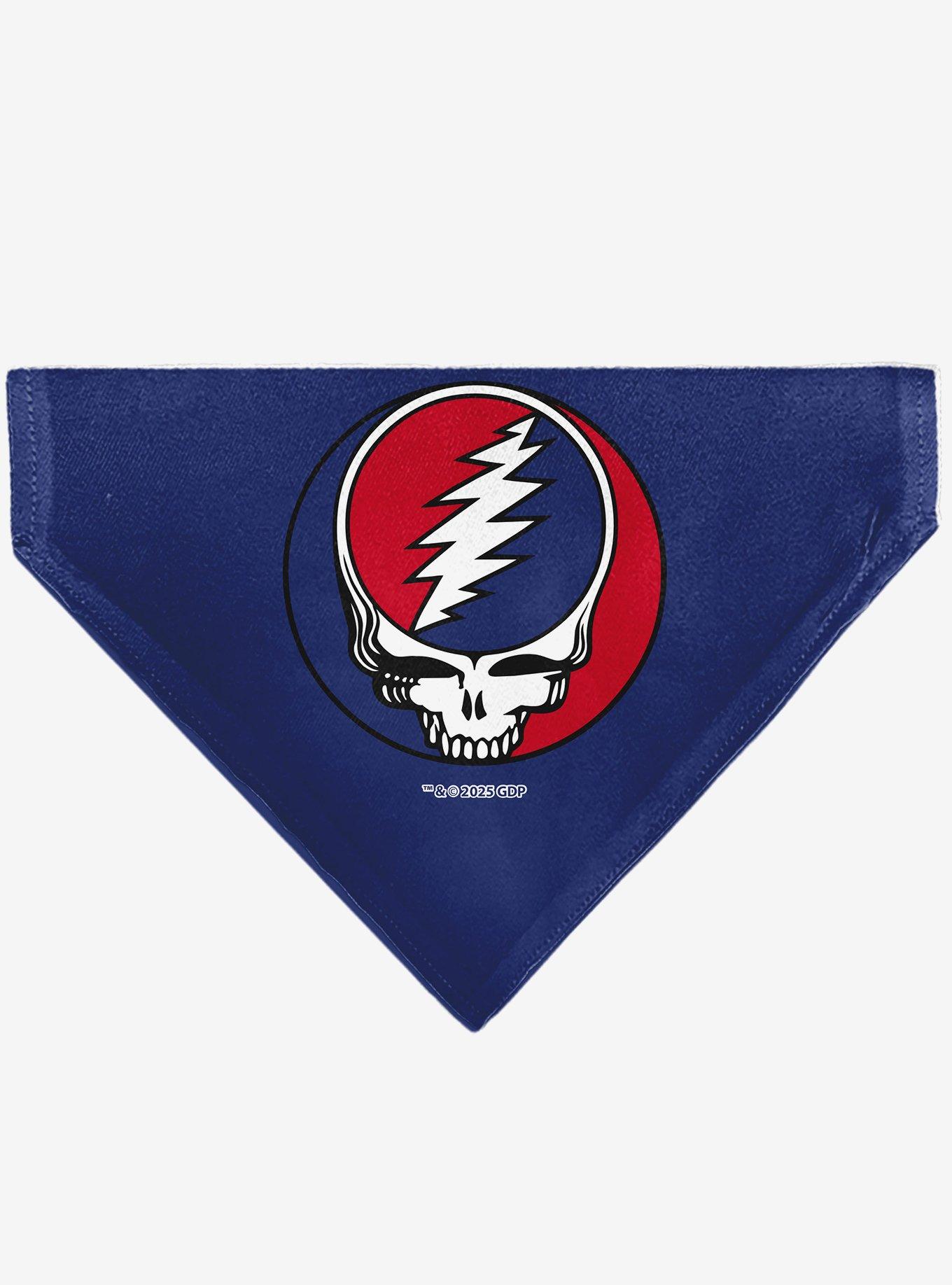 Grateful Dead Steal Your Face Logo Centered Slip On Collar Pet Bandana - Bandana Only, , hi-res