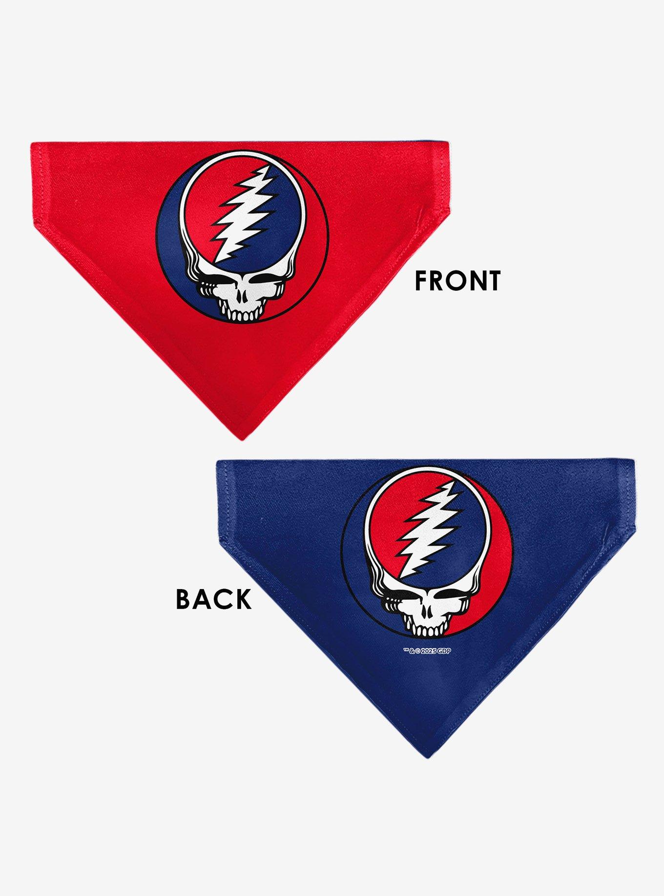 Grateful Dead Steal Your Face Logo Centered Slip On Collar Pet Bandana - Bandana Only, , alternate