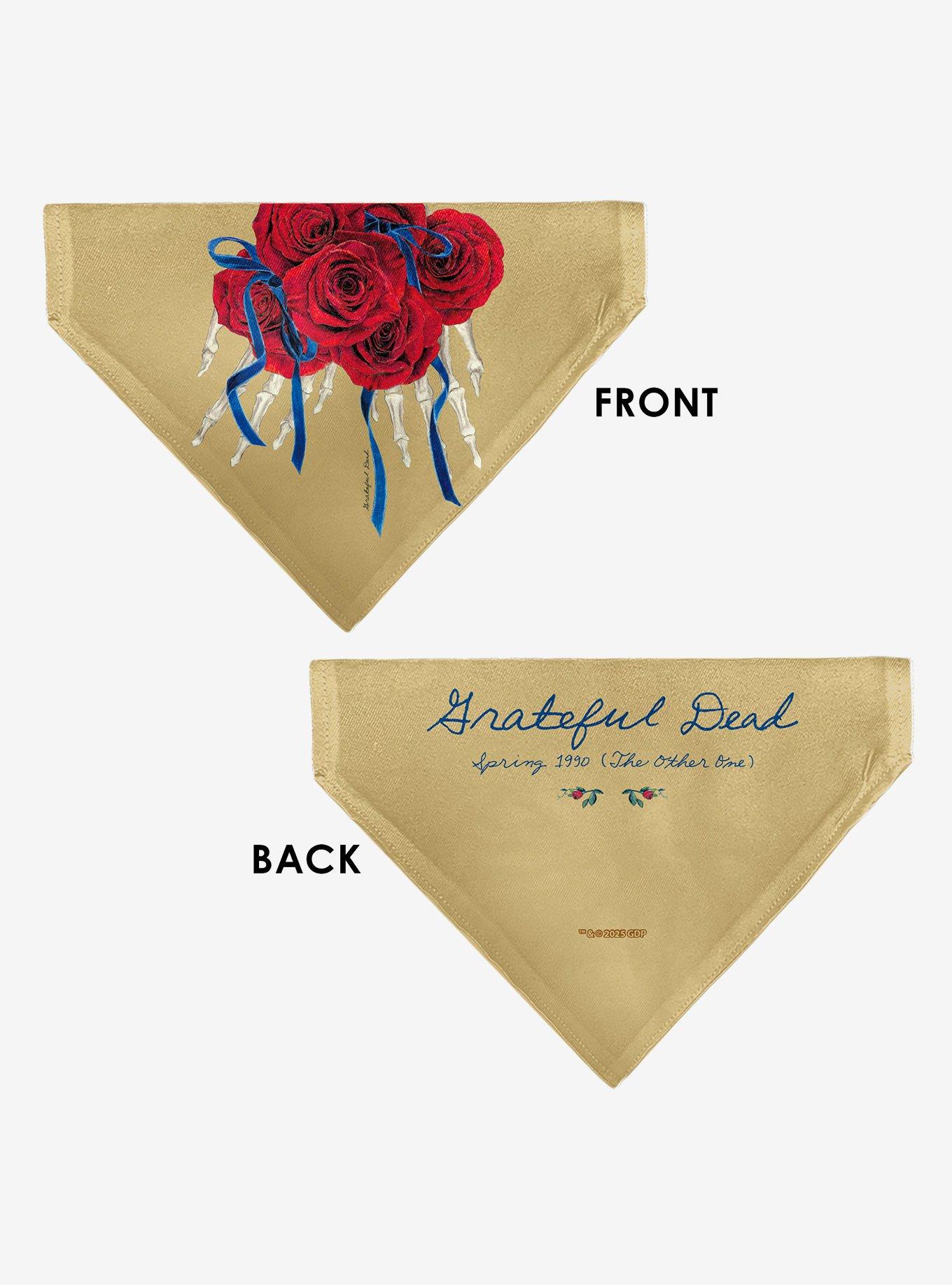 Grateful Dead The Other One Roses and Text Slip On Collar Pet Bandana - Bandana Only, , alternate
