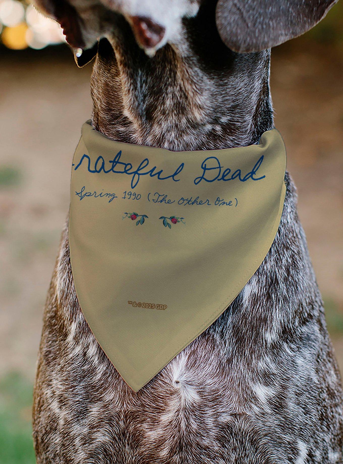 Grateful Dead The Other One Roses and Text Slip On Collar Pet Bandana - Bandana Only, , alternate