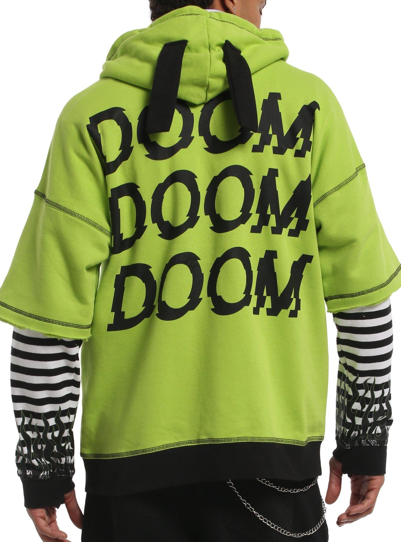 Invader Zim GIR Stripe Twofer Hoodie, GREEN, alternate - view 2