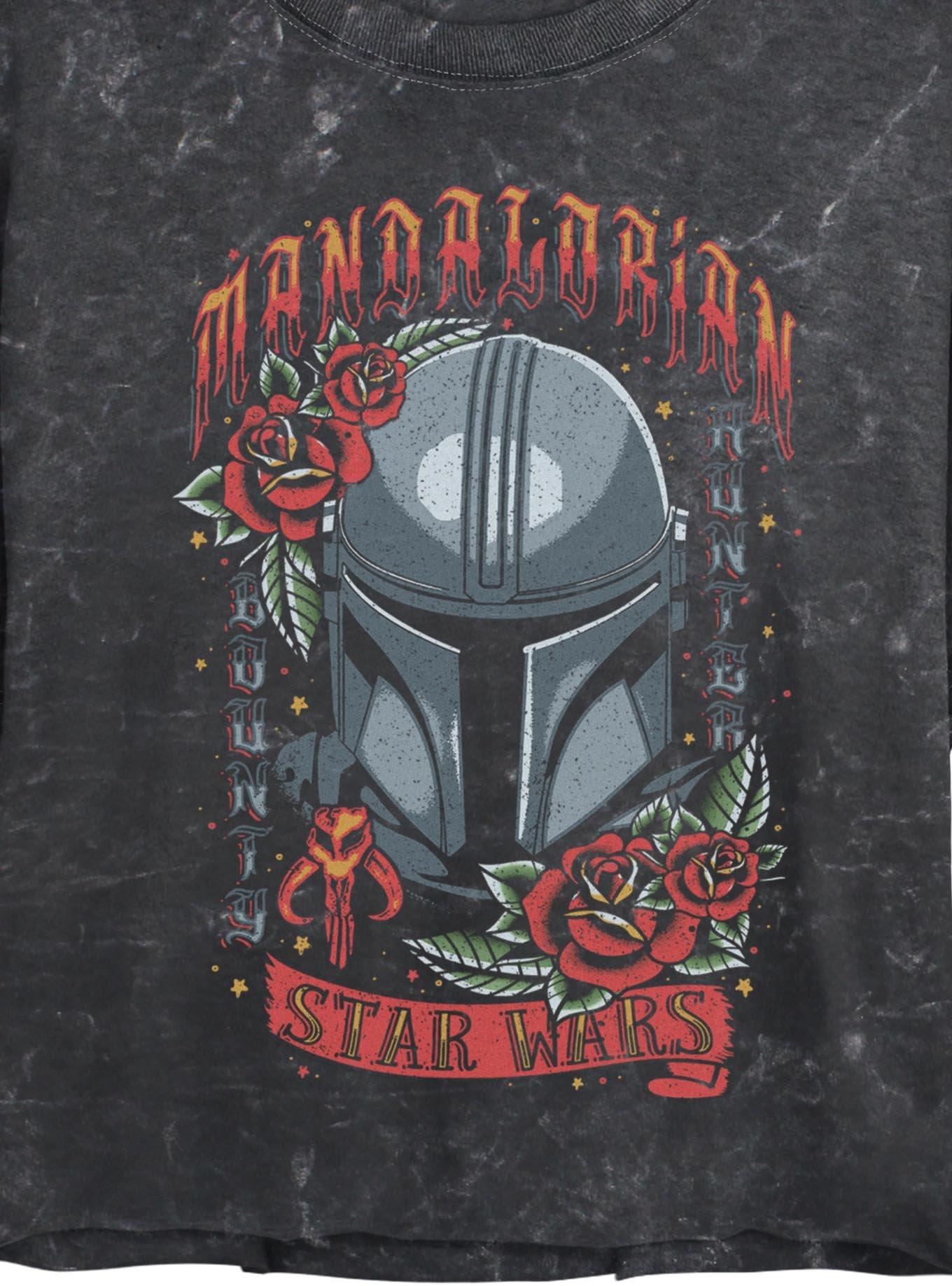 Star Wars The Mandalorian Mando Tat Girls Mineral Wash Crop T-Shirt, , hi-res