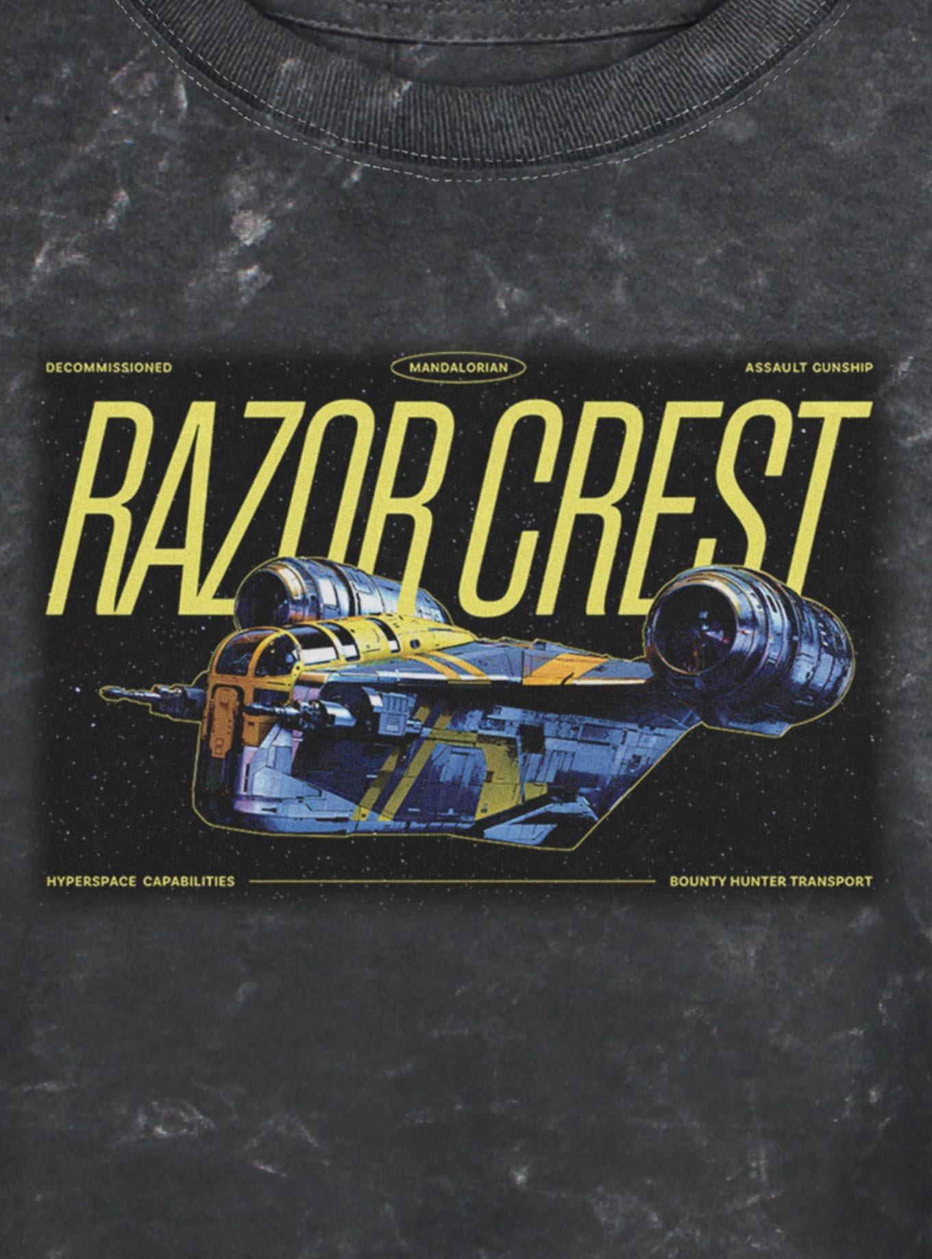 Star Wars The Mandalorian & Grogu Razor Crest Girls Mineral Wash Crop T-Shirt, , hi-res